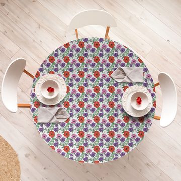 Abakuhaus Tischdecke Rundum-elastische Stofftischdecke, Blumen Botanischer Anemonen Muster