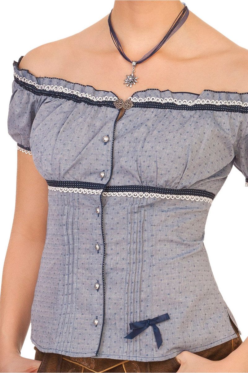 Krüger Madl Trachtenbluse Trachtenbluse - ALIA - rot, blau
