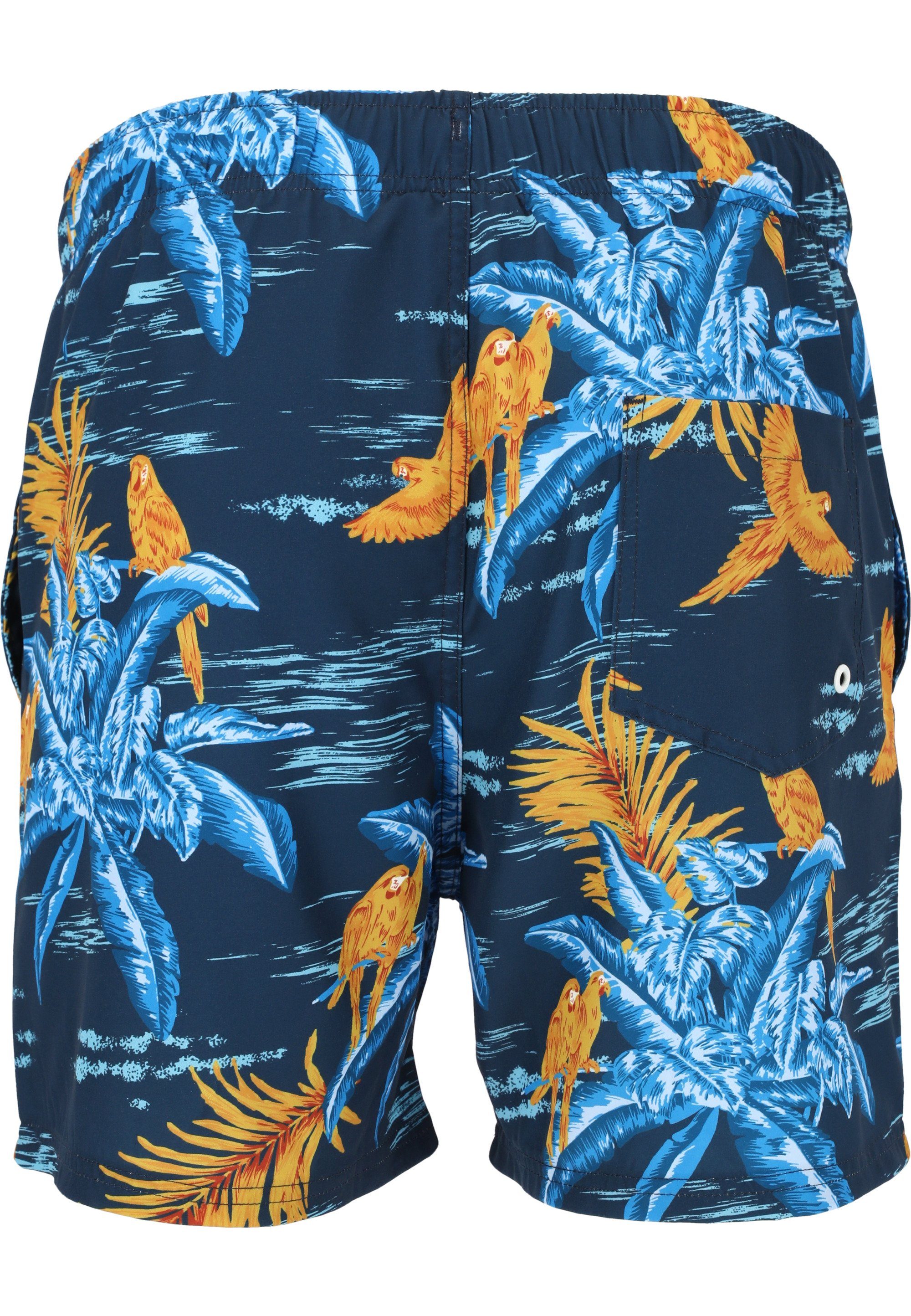 Farell Print mit CRUZ Badeshorts stylischem blau-gelb