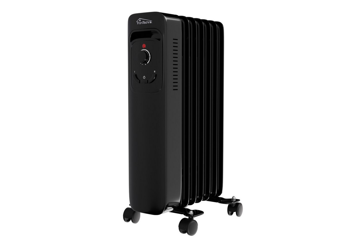 TroniTechnik Ölradiator Ölradiator in schwarz, mobile Elektroheizung 7 Rippen, 1500Watt, energiesparend, Elektroheizung, 1500 Watt, 3 Stufen