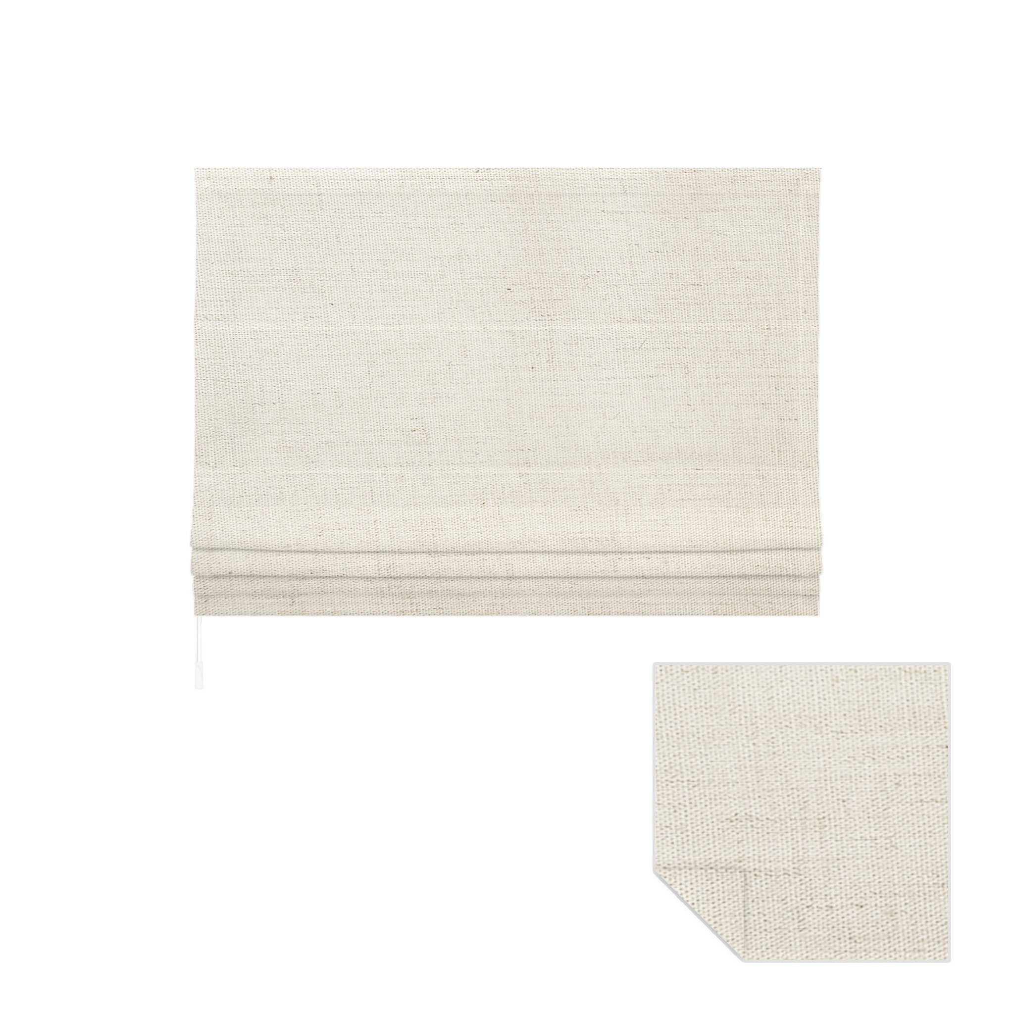 Victoria M. Raffrollo Ivora Raffrollo 60 x 130 cm, elfenbein-meliert, mit Hakenaufhängung, ohne Bohren, freihängend, halbtransparent, Polyester