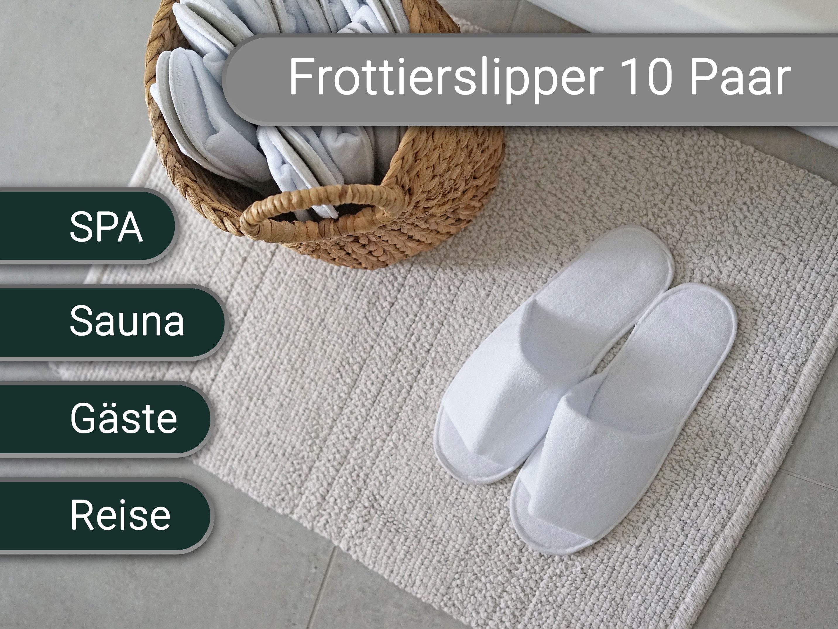 ZOLLNER Pantoffel (10-tlg) 100% Polyester, vom Hotelwäschespezialisten