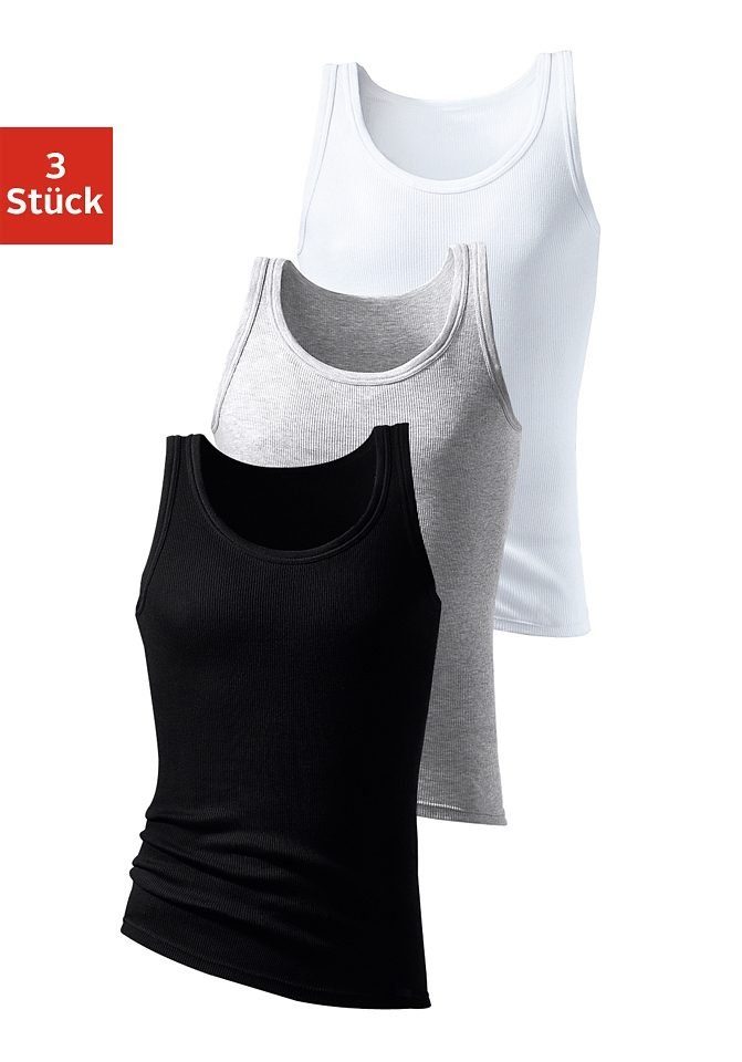H.I.S Unterhemd Doppelripp Tanktop (Packung, 3-St) aus weicher Baumwollqualität