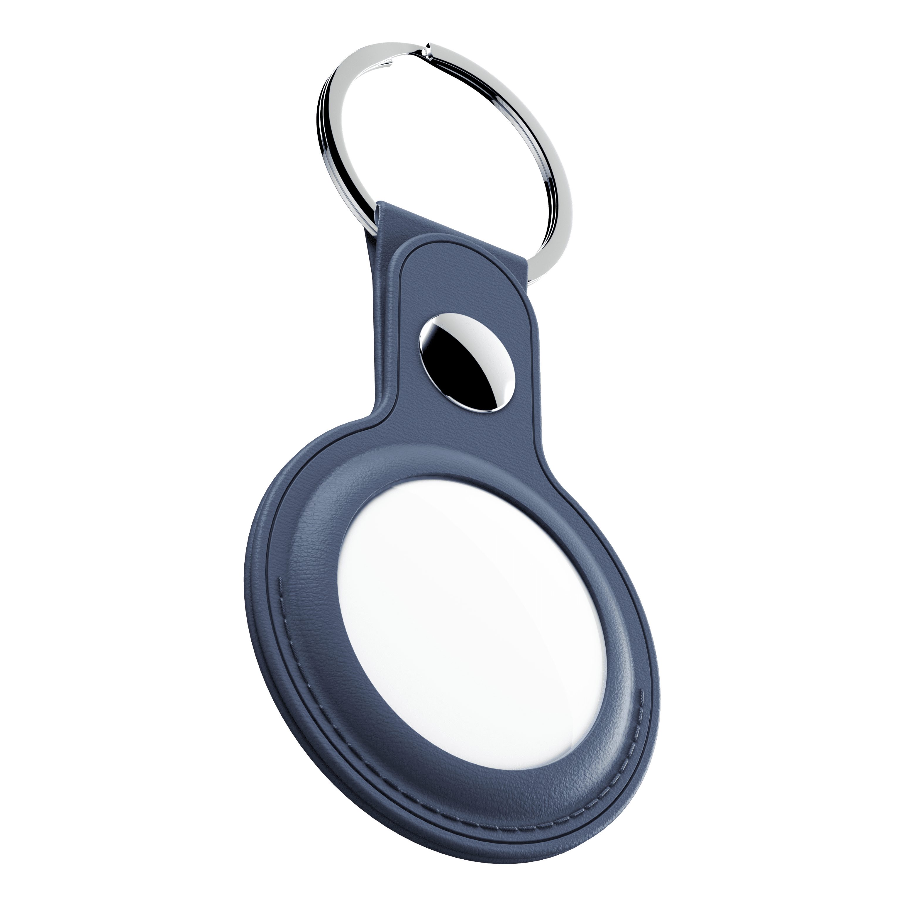 Schlüsselanhänger Leder Schlüsselanhänger AirTag blau aus KeyBudz