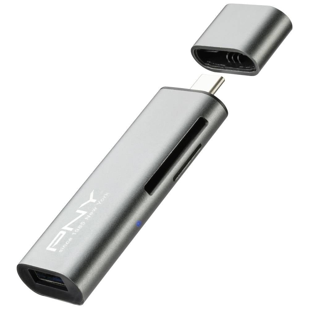 PNY Speicherkartenleser externer USB-C® Speicherkartenleser R-TC-UA-3N1E01-RB, 1x USB 3.2 Gen 1 HUB (USB 3.0)