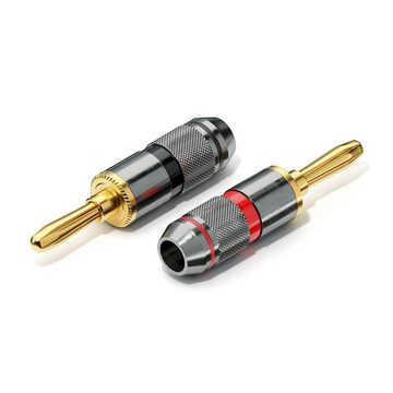 conecto conecto CC50644 Bananenstecker High-End Professionell (100% Kupfer) Audio-Kabel