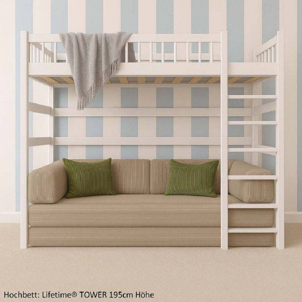 Alsterdüne Kindersofa Alsterdüne Sofa mit Schlaffunktion für Hochbetten Breite 195cm