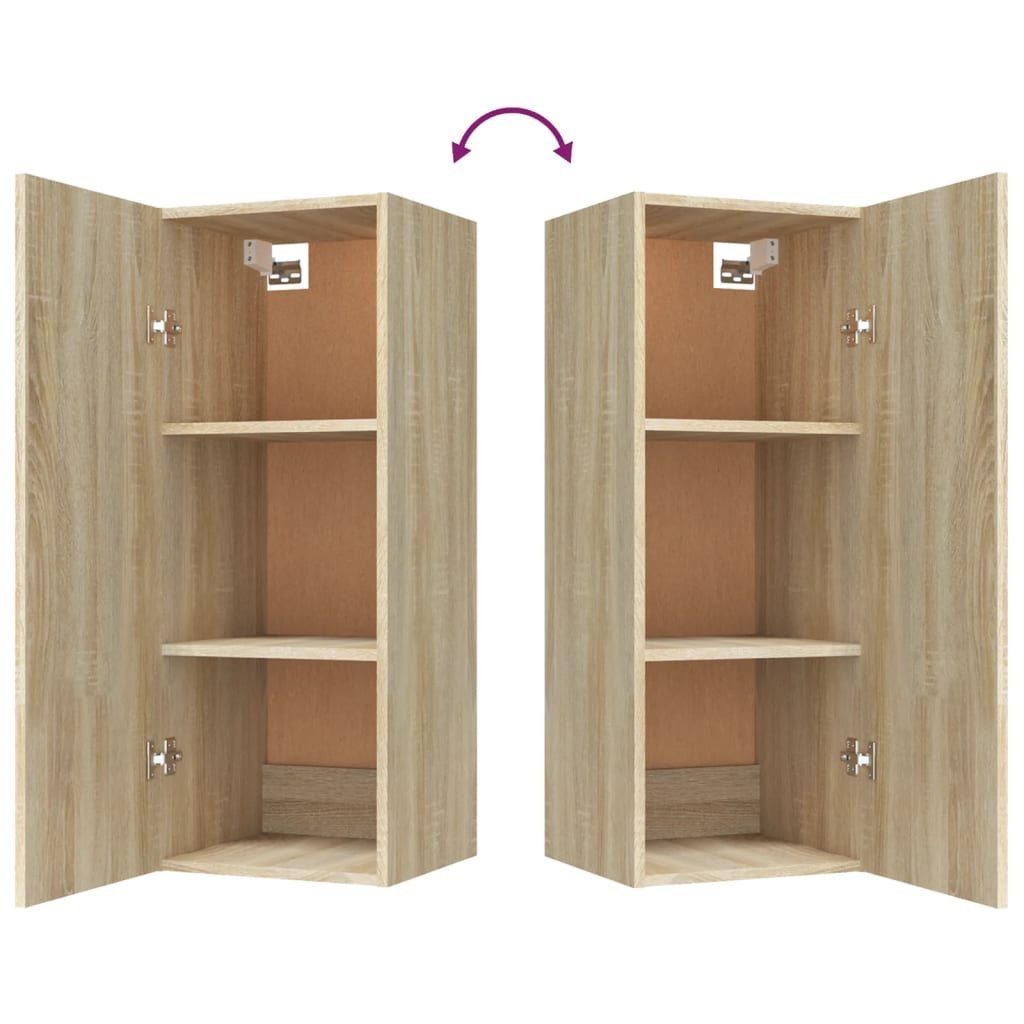 Wandschrank cm Eiche Holzwerkstoff, vidaXL 1-tlg. Sonoma 34,5x34x90 Sonoma-Eiche Regal