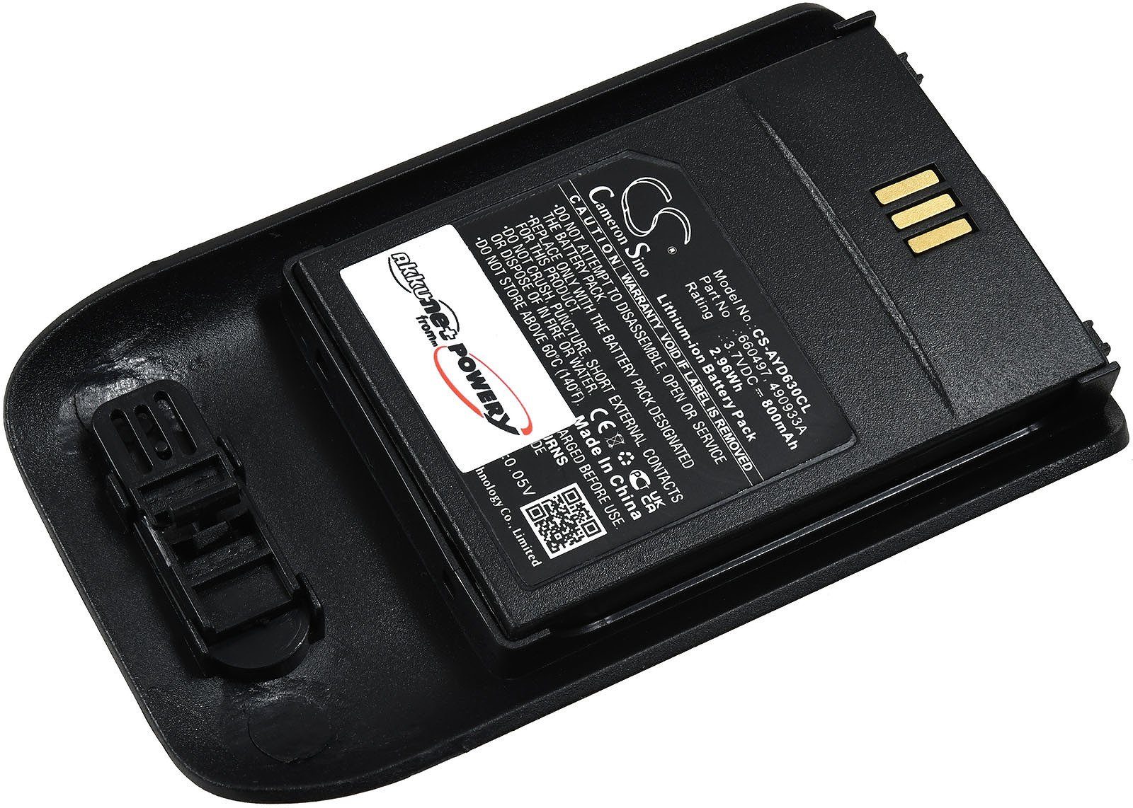 Powery Akku für Ascom Typ 490933A Akku 800 mAh (3.7 V)