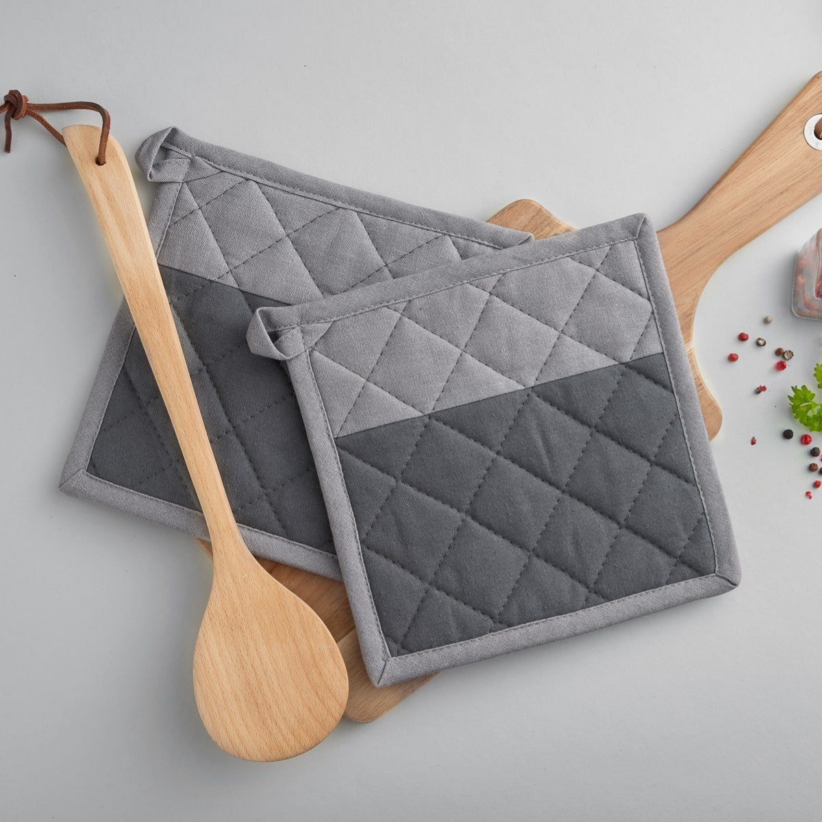 Tabletop Topflappen PREMIUM Topflappen Set grau, günstig online kaufen