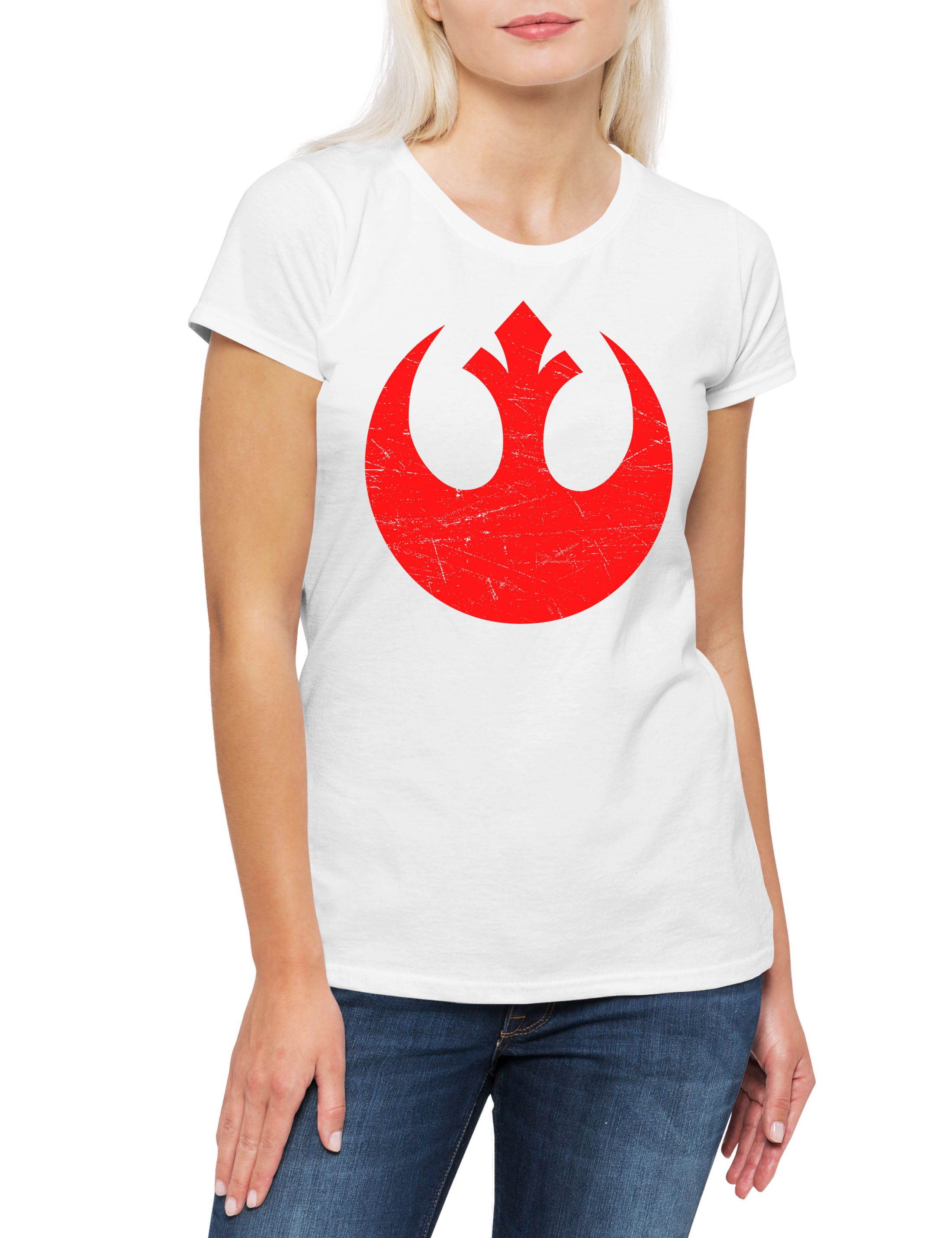 Print-Shirt Alliance Logo Damen T-Shirt Wars Rebel Krieg Rebellion Star Sterne