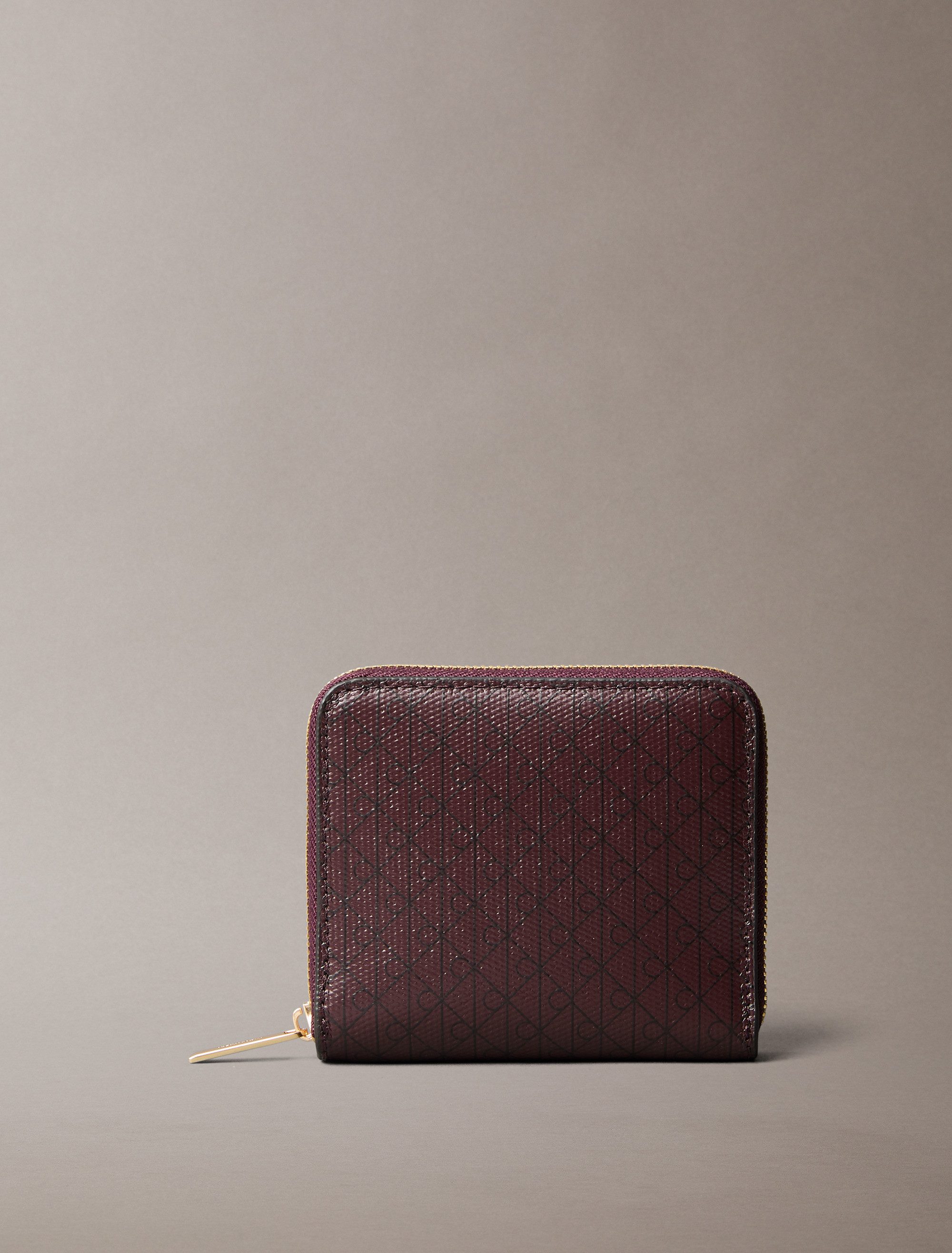 Calvin Klein Geldbörse AOP SQUARE ZIP AROUND, Geldbeutel, Damen Portemonnaie mit Monogramm-Print