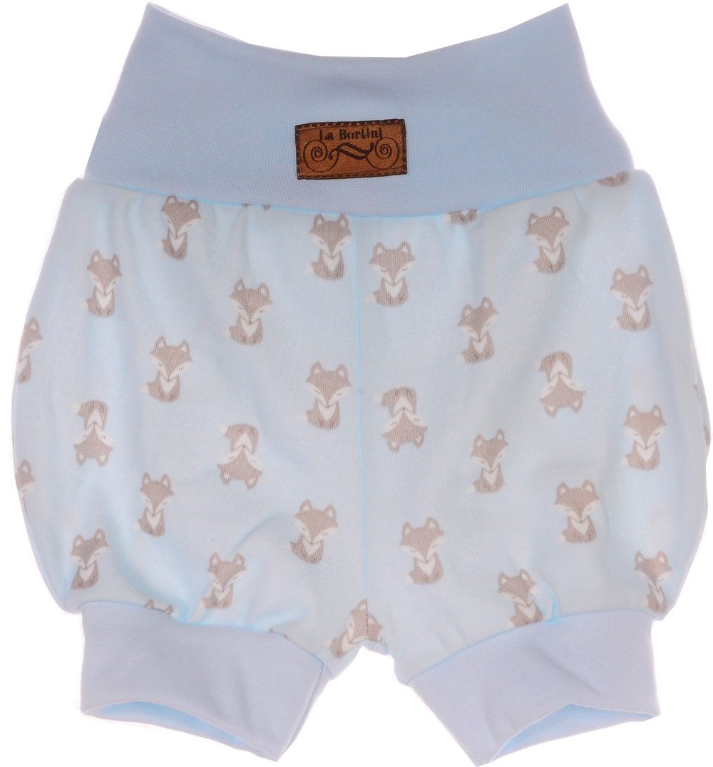 Shorts Baby und Kinder Shorty kurze Pumphose in altblau mit Fuchsen