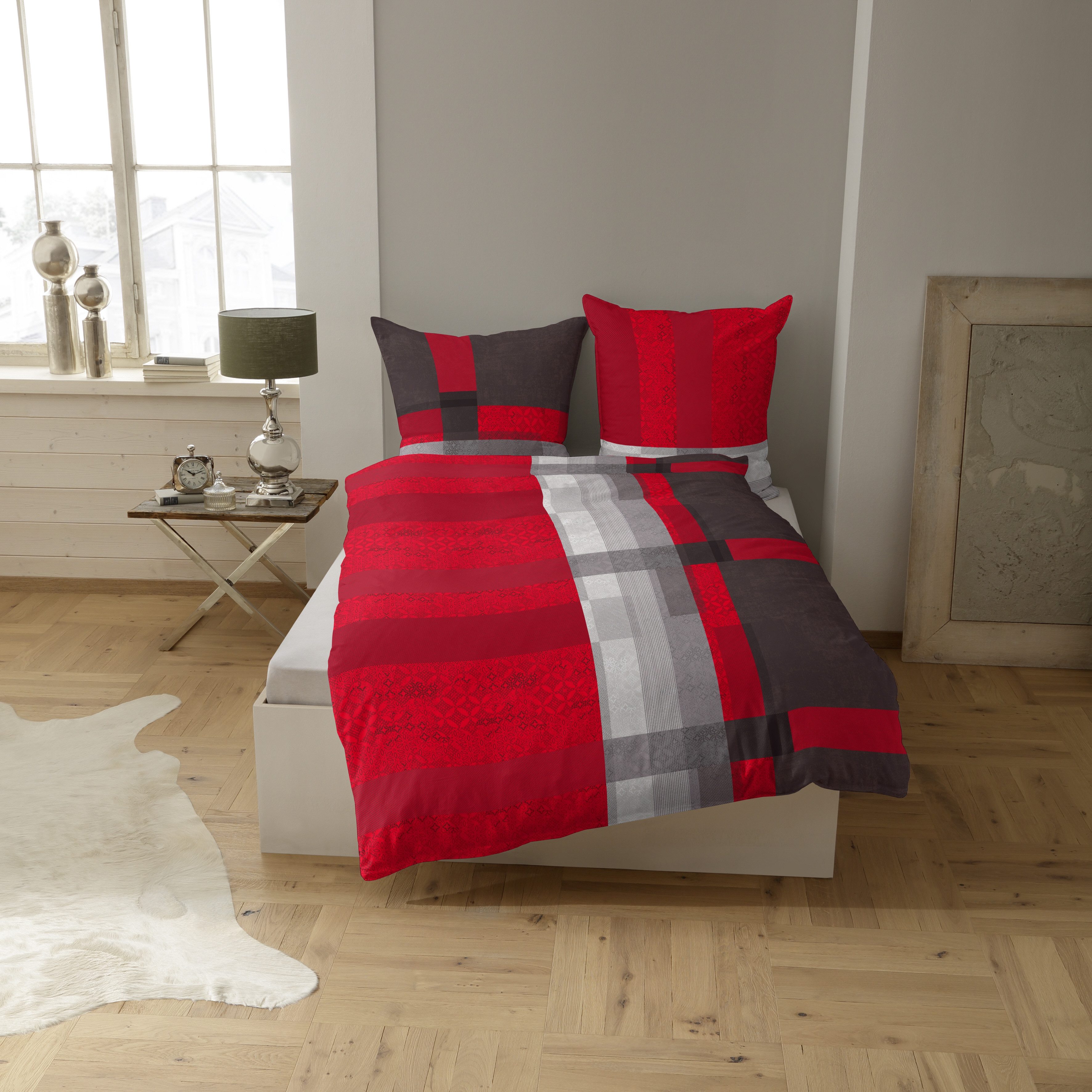 CASATEX Bettwäsche Salvo, Interlock-Jersey, 2 teilig, modern und grafisch aufeinander abgestimmte Farben