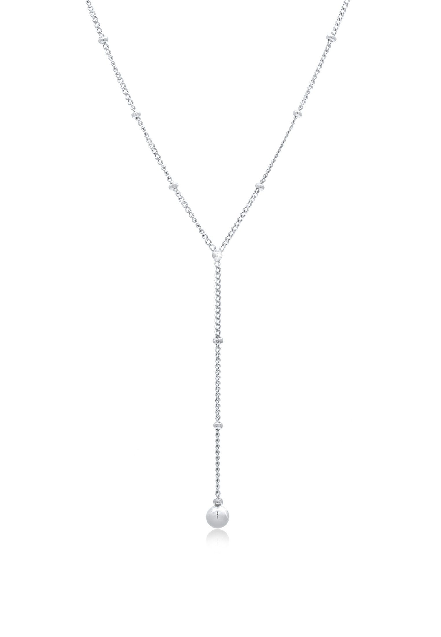 Valentinstagsgeschenk Elli Choker Choker Y-kette Kugelkette Basic 925 Silber, silberfarben, Silber