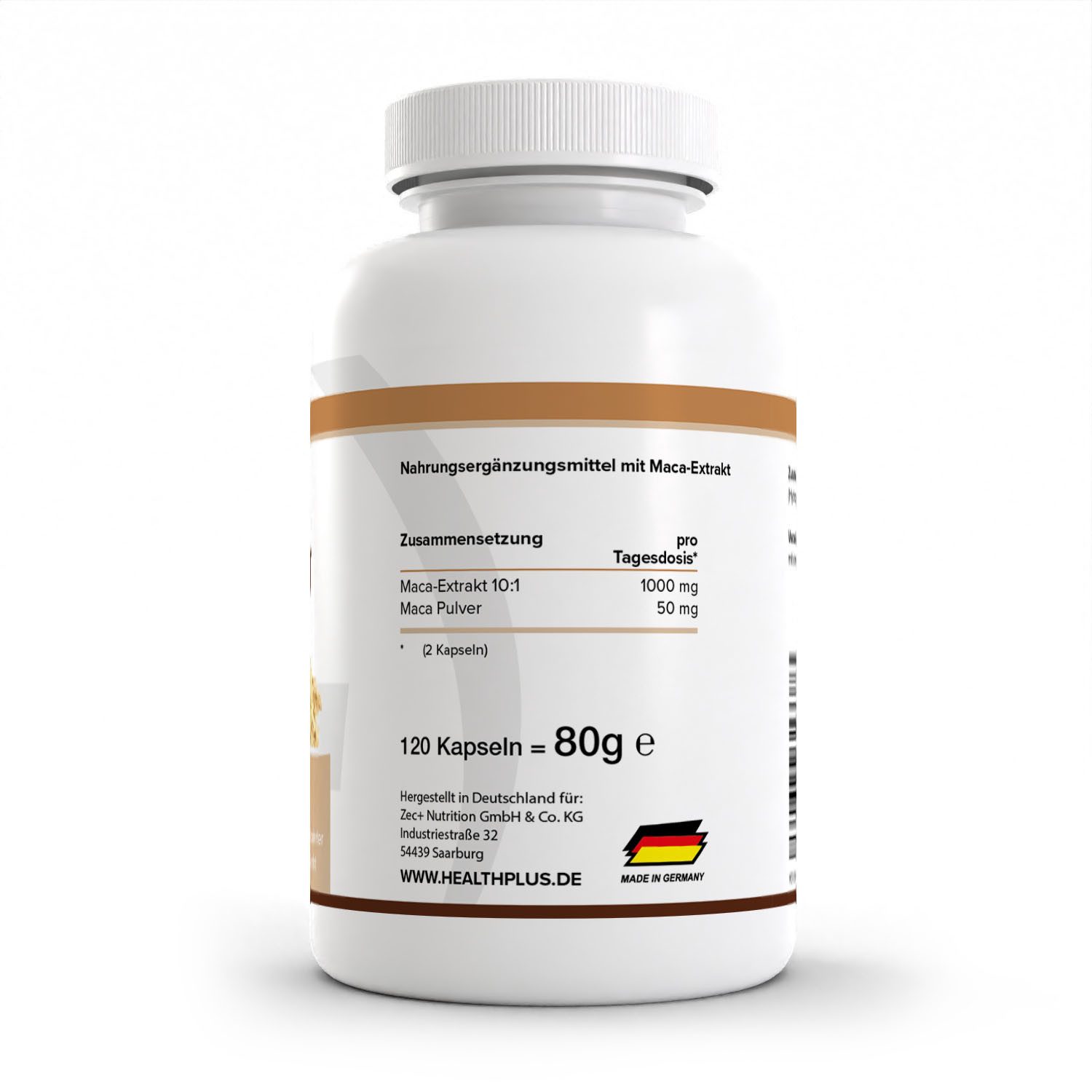 Zec+ Nutrition HEALTH+ MACA, 120 Kapseln Kapsel