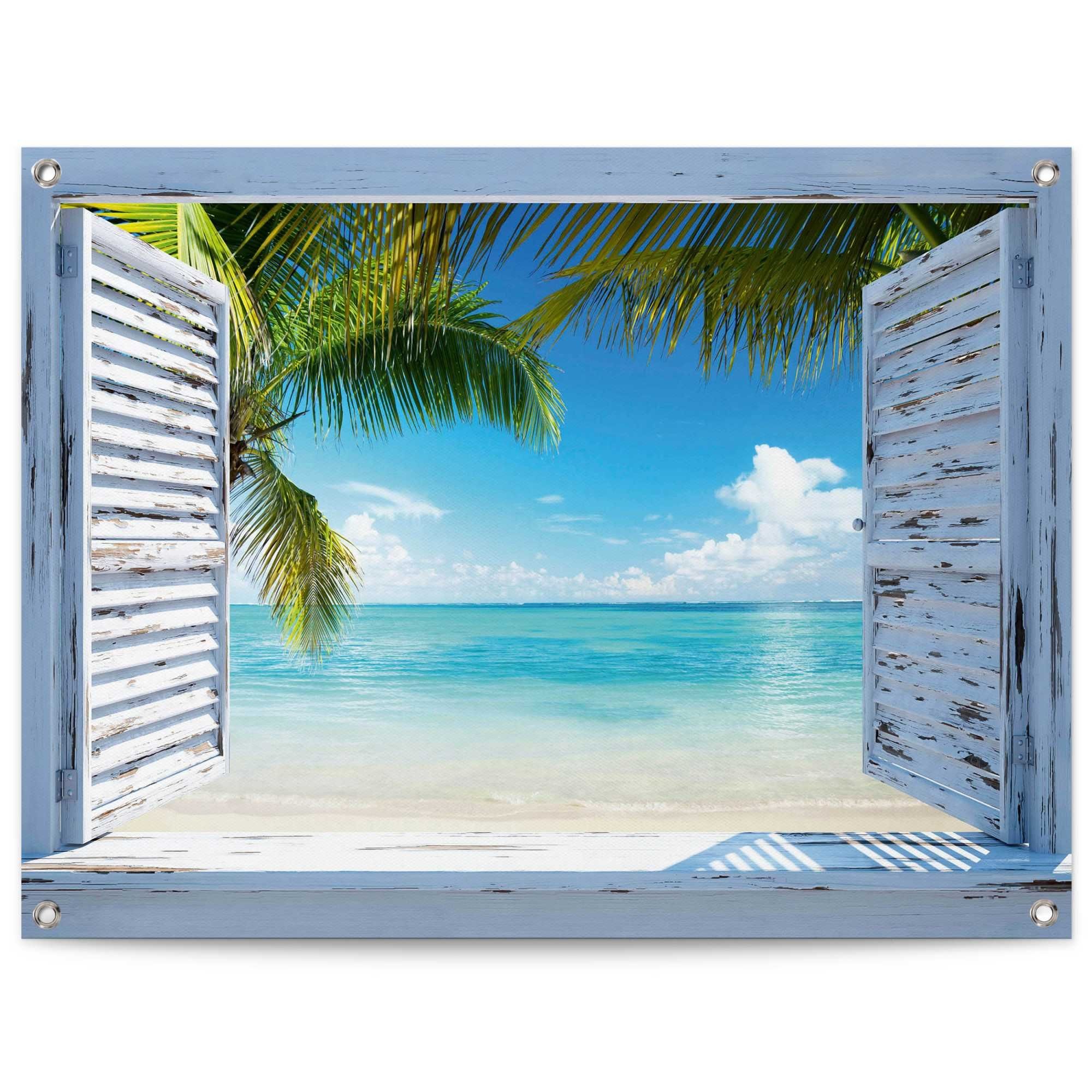MuchoWow Outdoor-Poster 90x60 Cm – Holzweg Zum Strand In Spanien, Wetterfest