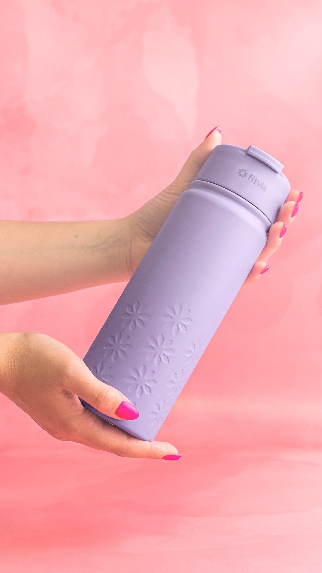 fitvia Thermoflasche Thermoflasche "Lila", Edelstahl, Wärme- und Kältefunktion