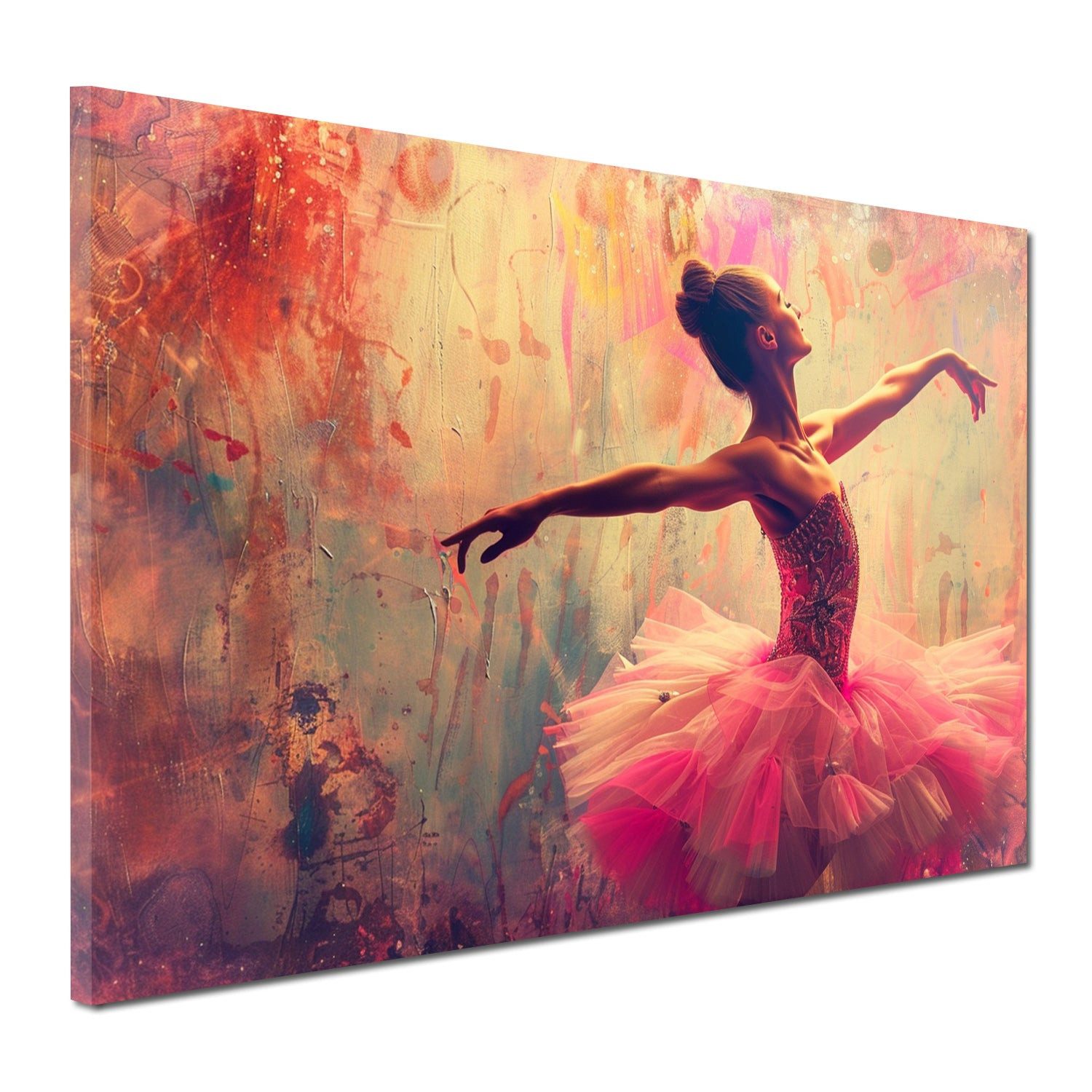 Artedinoi Leinwandbild Ballerina in Rosa Tutu romantisch Leinwandbild Wandbild XXL Deko, Ballerina in Rosa