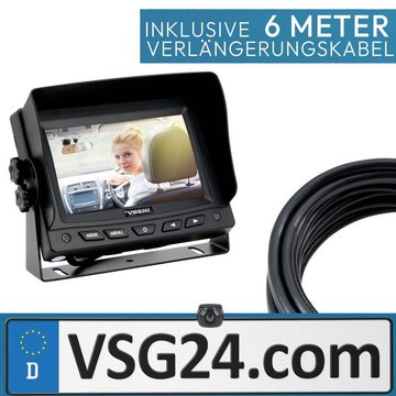 VSG24 5" Rückfahrsystem EASY FIVE für PKW Front Heck inkl. Monitor & 1x Mini Rückfahrkamera (Großer 170° Blickwinkel, geringe Abmessungen, Ideal zum Nachrüsten)