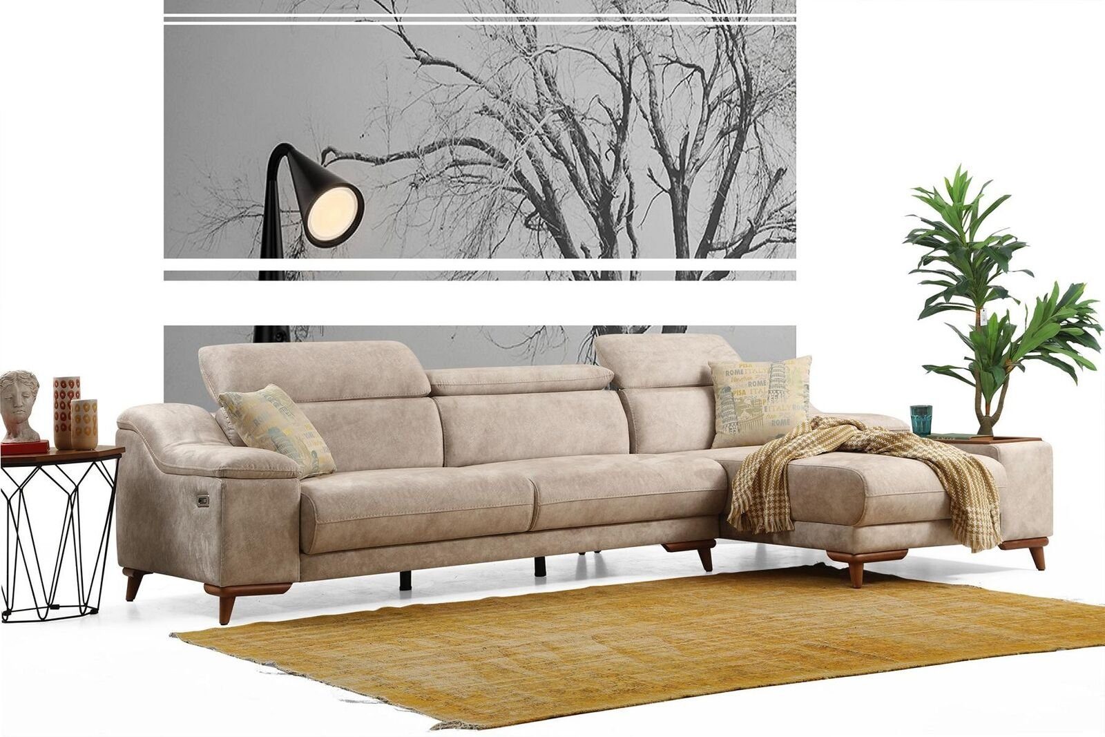 JVmoebel Ecksofa Design Ecksofa L-Form Sofa 3 Modern, Europa Couch Teile, Wohnzimmer Made in