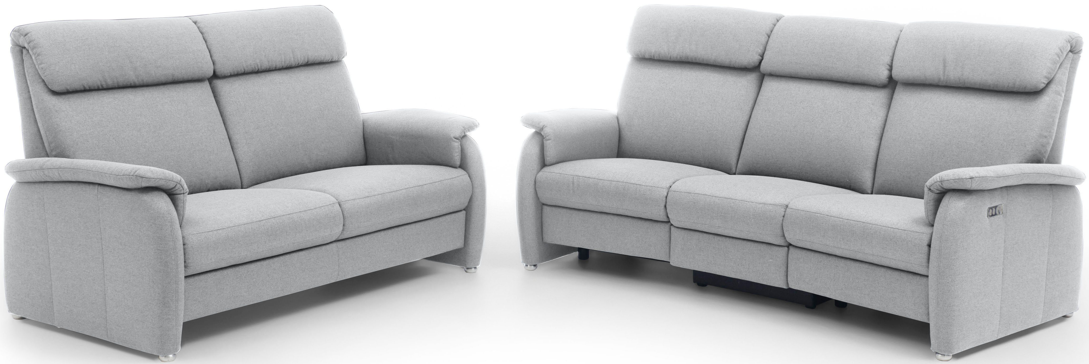 Home affaire 3-Sitzer Turin mit Steckdose und USB-Port auch in Easy care-Bezug, 2 x vollmotorische Relaxfunktion, herunterklappbarer Tisch