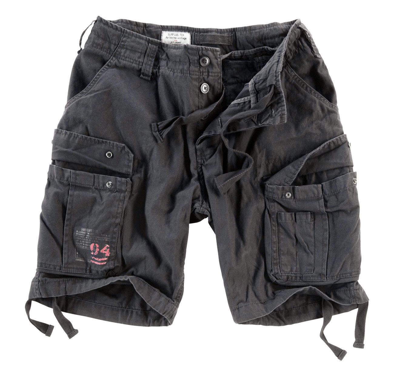 SURPLUS Cargoshorts AIRBORNE Vintage Cargoshort schwarz Cargostyle