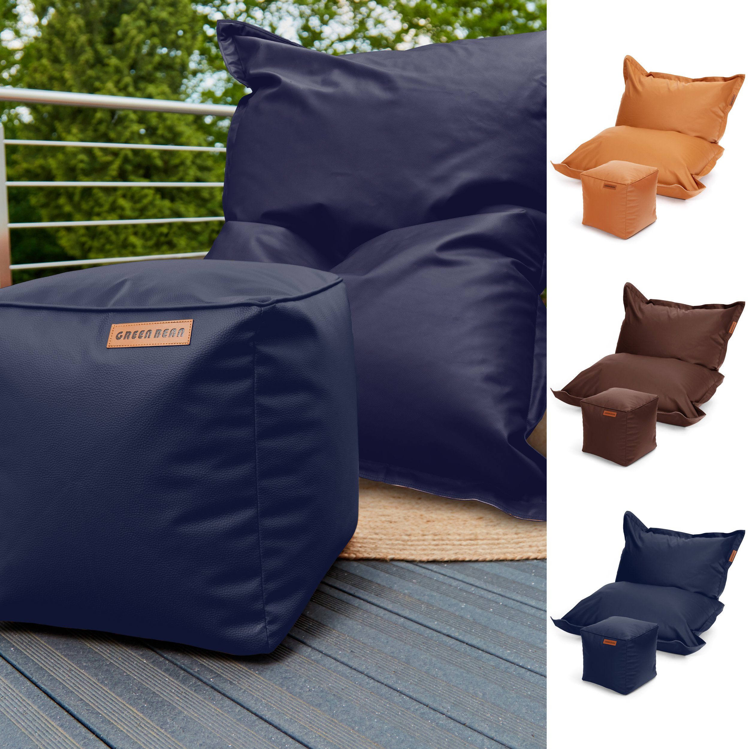 Green Bean Sitzsack XXL inklusive Pouf günstig online kaufen