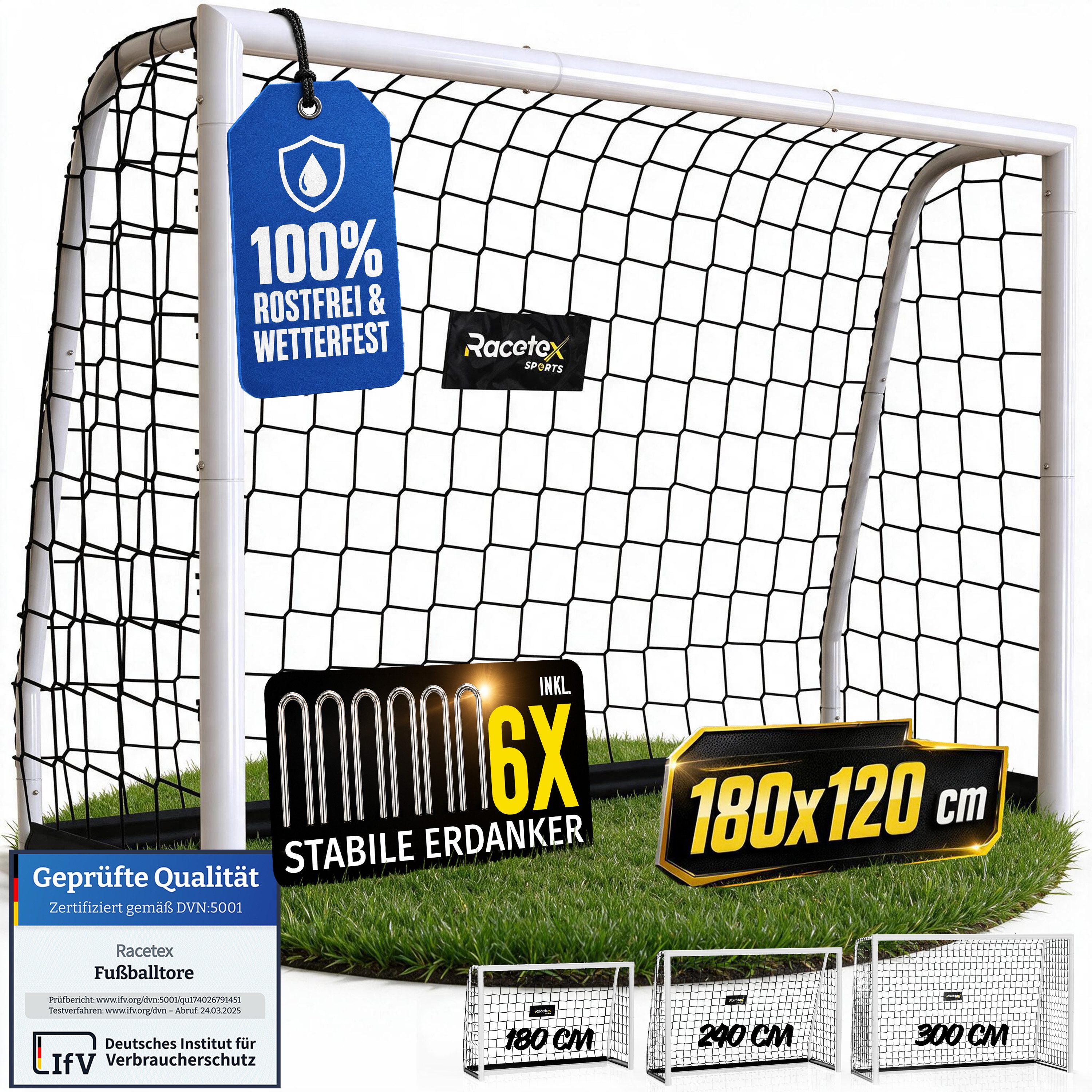 Racetex Fußballtor Racetex Fußballtor für Garten Kinder und Erwachsene [ENORM ROBUST], ⚽ UNSERE EMPFEHLUNG ⚽
