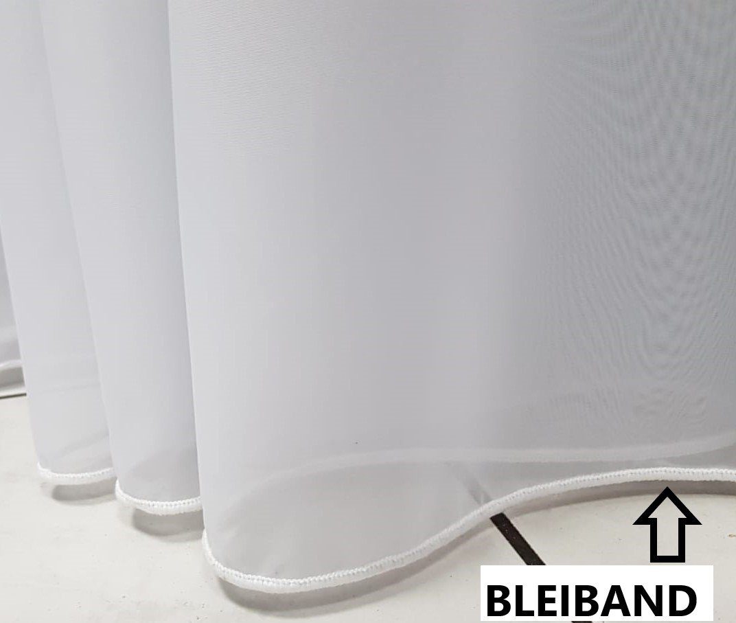 DecoHome24 Gardine Voile Creme, Kräuselband, transparent, Voile, Store