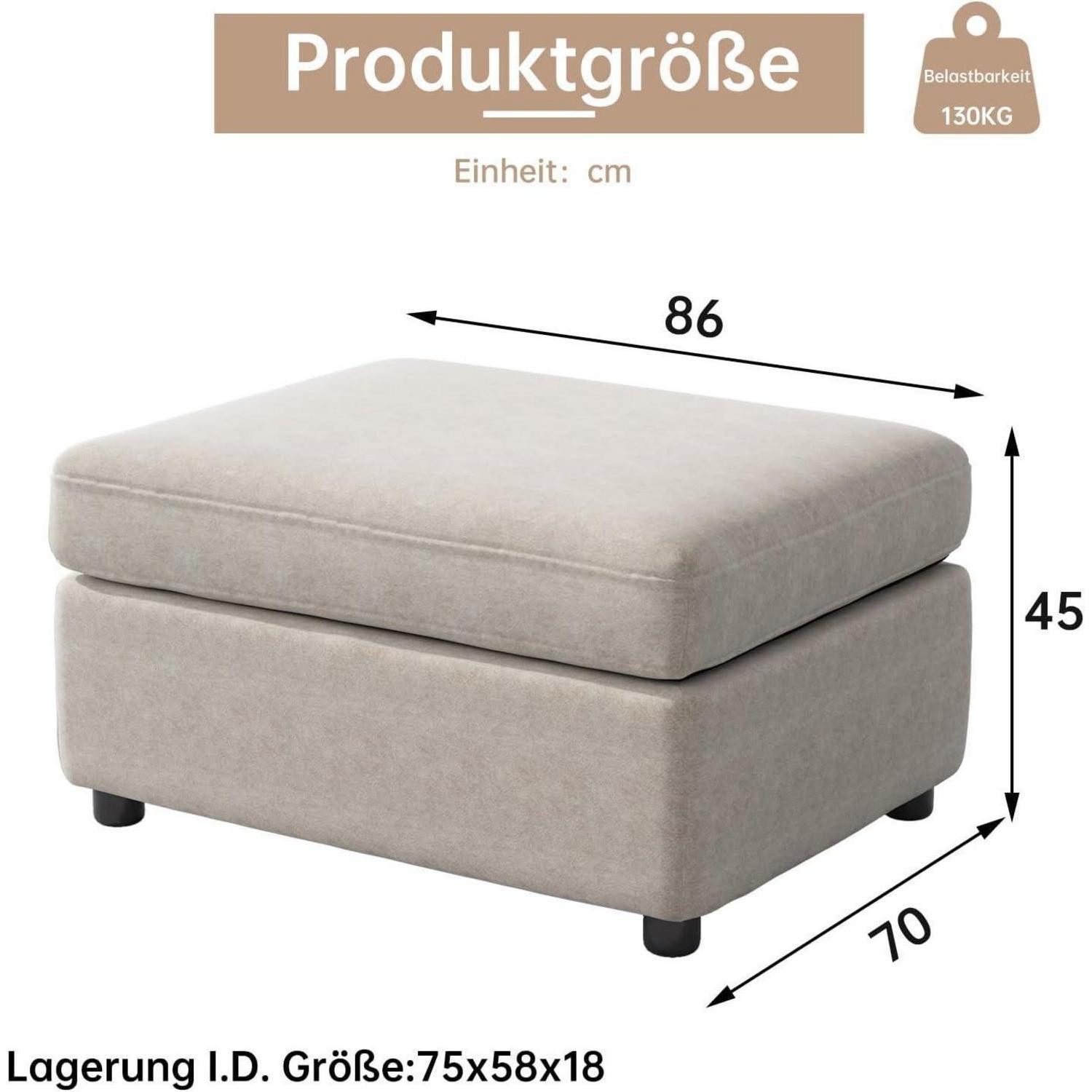 LuxusKollektion Ottomane Ottomane Hocker Stauraum Deckel Sitzhocker 70T x 86B x 45H cm