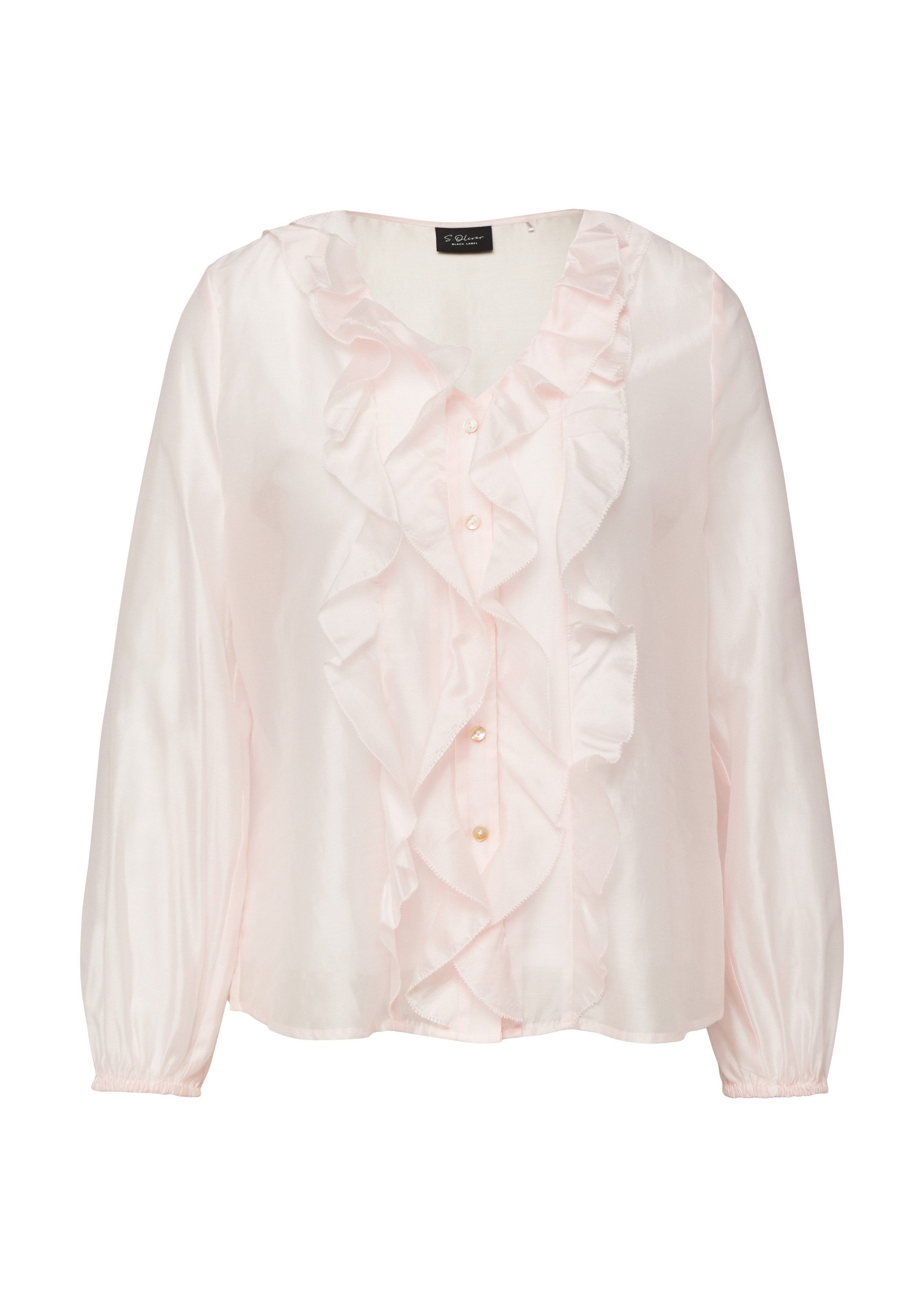 s.Oliver Langarmbluse Bluse Luftige Lyocell-Bluse mit Volants
