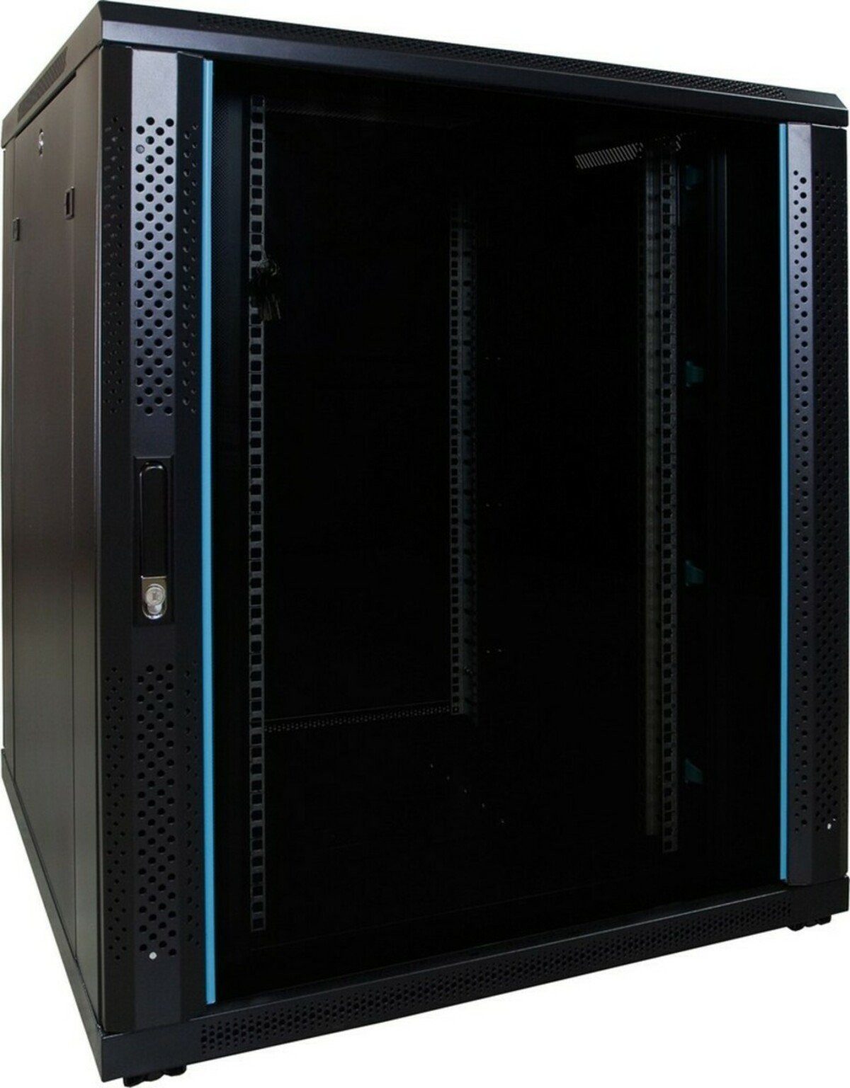 DSIT Serverschrank 18 HE 19” Serverschrank, mit Glastür (BxTxH) 800 x 800 x 1000mm, 640