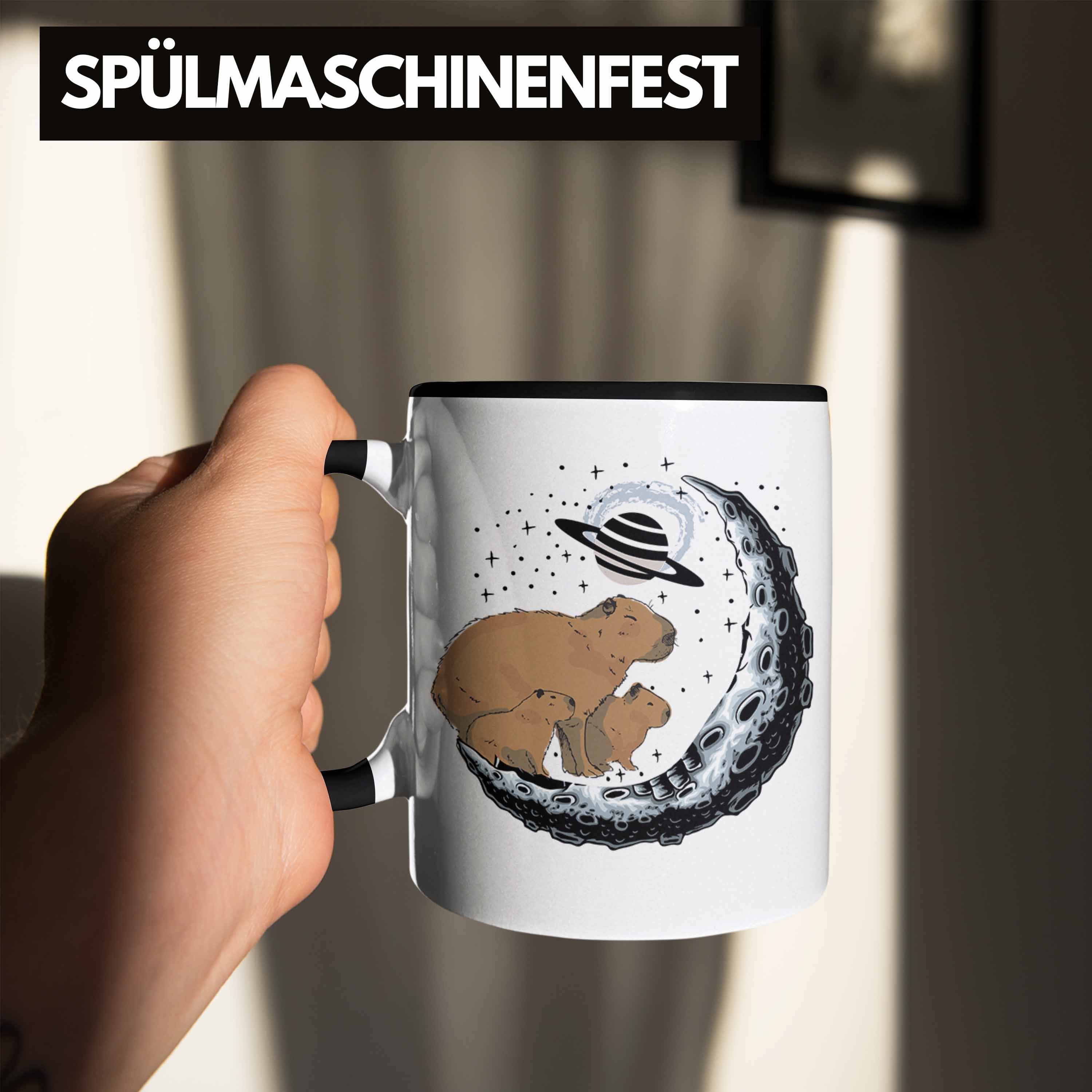 Capybara Geschenk Capybara für Tasse Galaxie Schwarz Kaffeetasse Tier Trendation Tasse Capybara