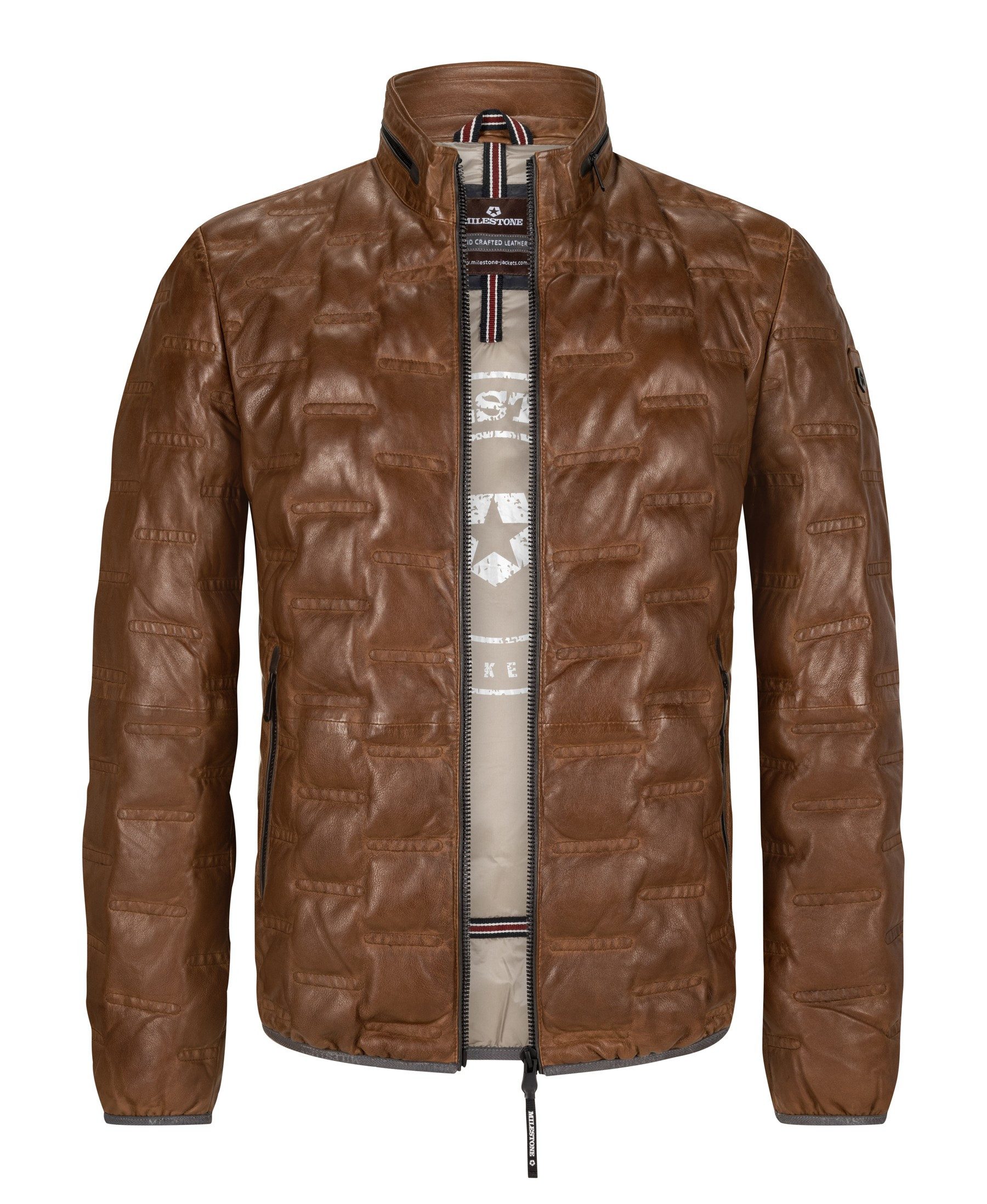 MILESTONE Lederjacke MSAversa in Stepp-Optik aus Lammleder