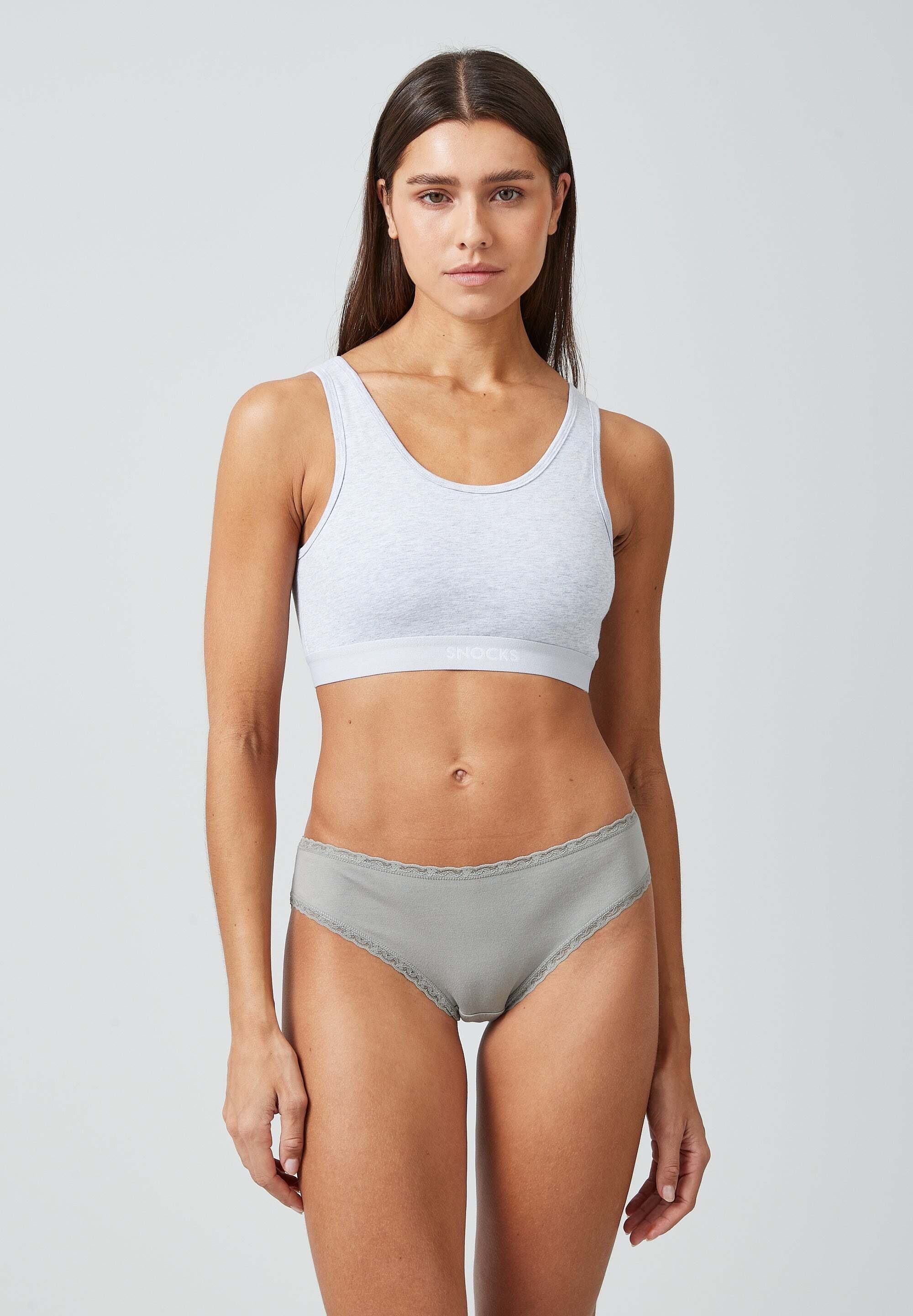 SNOCKS Brasilslip Damen Slip Unterhose (3-St) aus Bio-Baumwolle mit Spitze, bequem und elegant – Bild 4 von 5