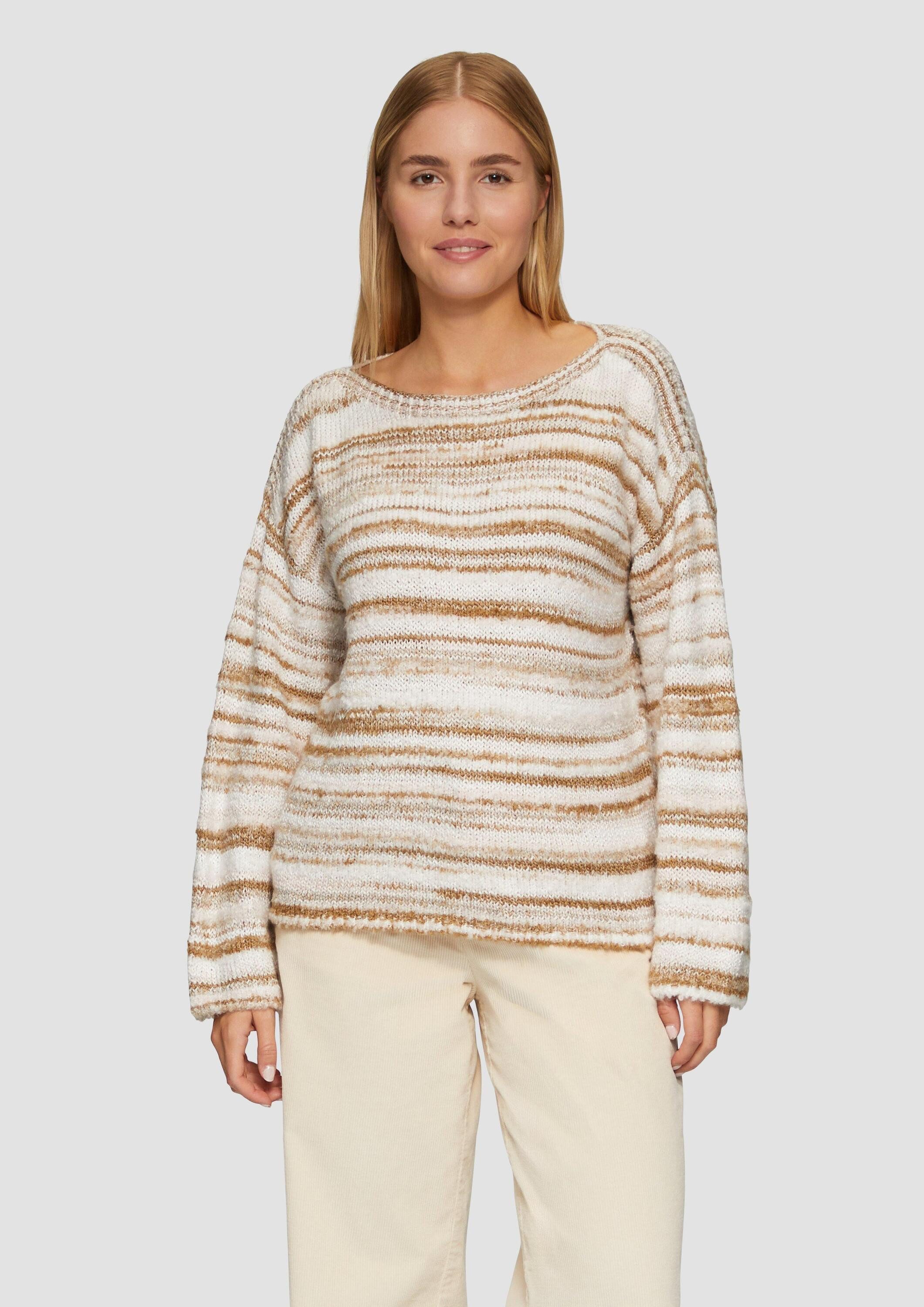 s.Oliver Довгі В'язані светри Strukturierter Relaxed Fit-Pullover mit überschnittenen Schultern