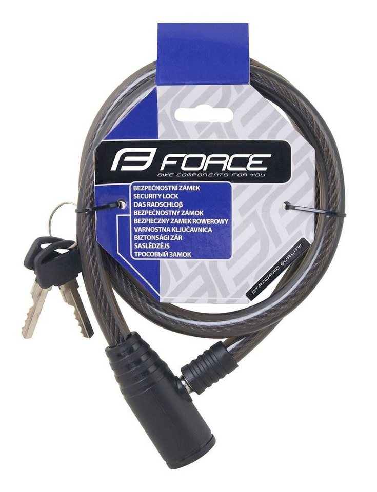 Thumbnail - FORCE Seilschloss Schloss F ECO Spirale ohne Halter 80cm/12mm. schwarz