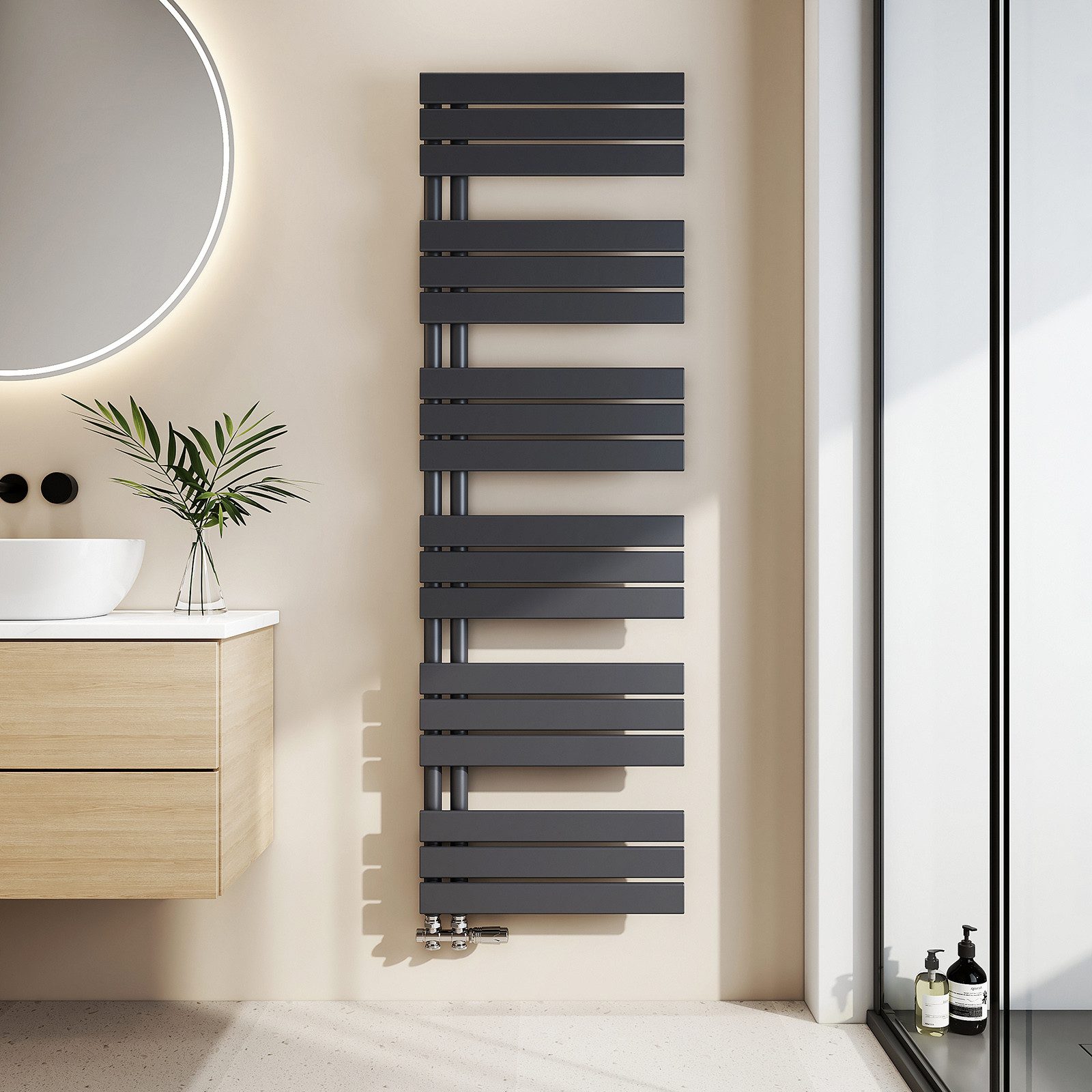 EMKE Badheizkörper Anthrazit Flach Paneelheizkörper Handtuchtrockner, Verti günstig online kaufen