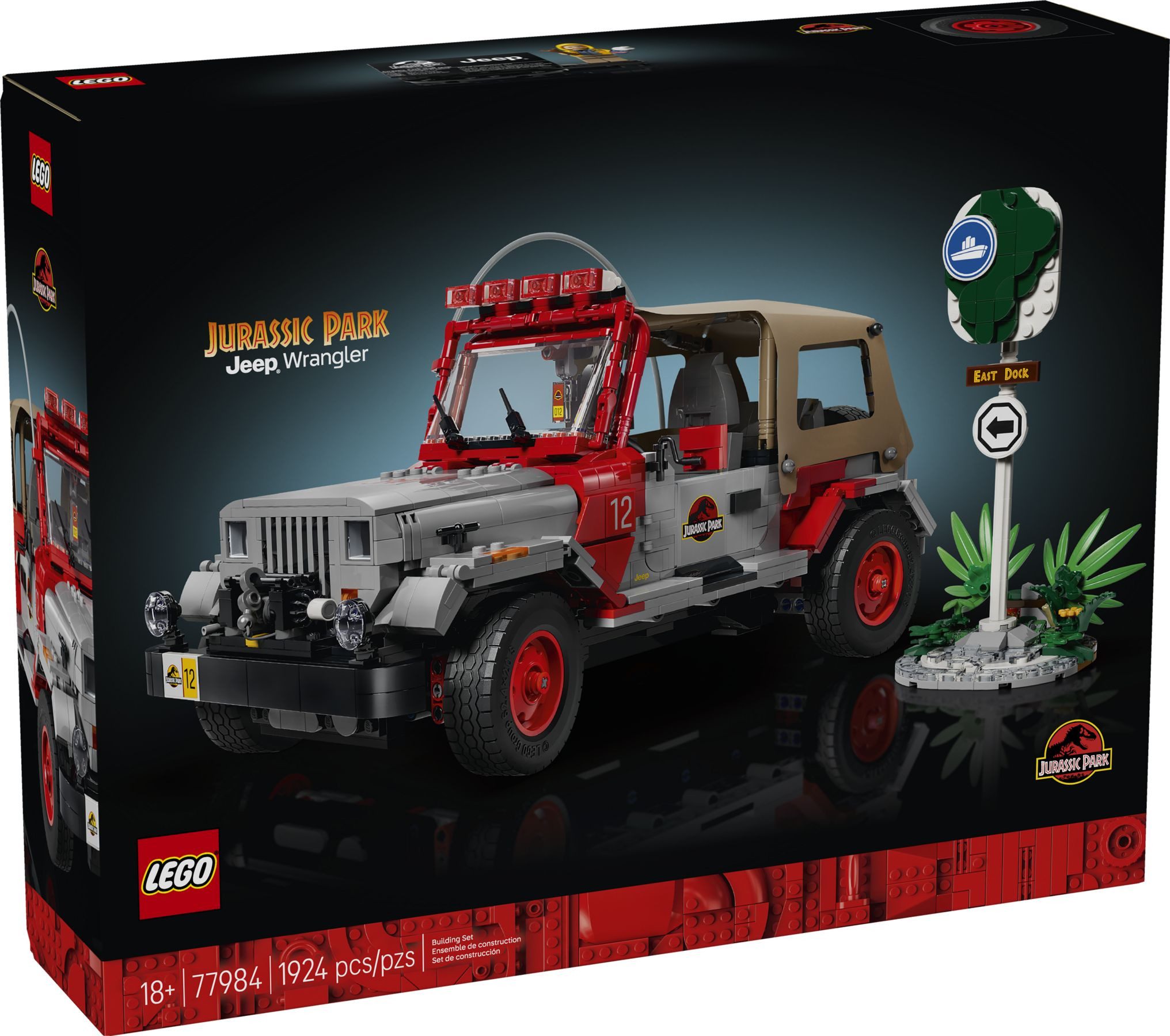 LEGO® Jurassic World 77984 Jurassic Park Jeep® Wrangler Konstruktionsspielsteine, (Set, 1924 Teile)