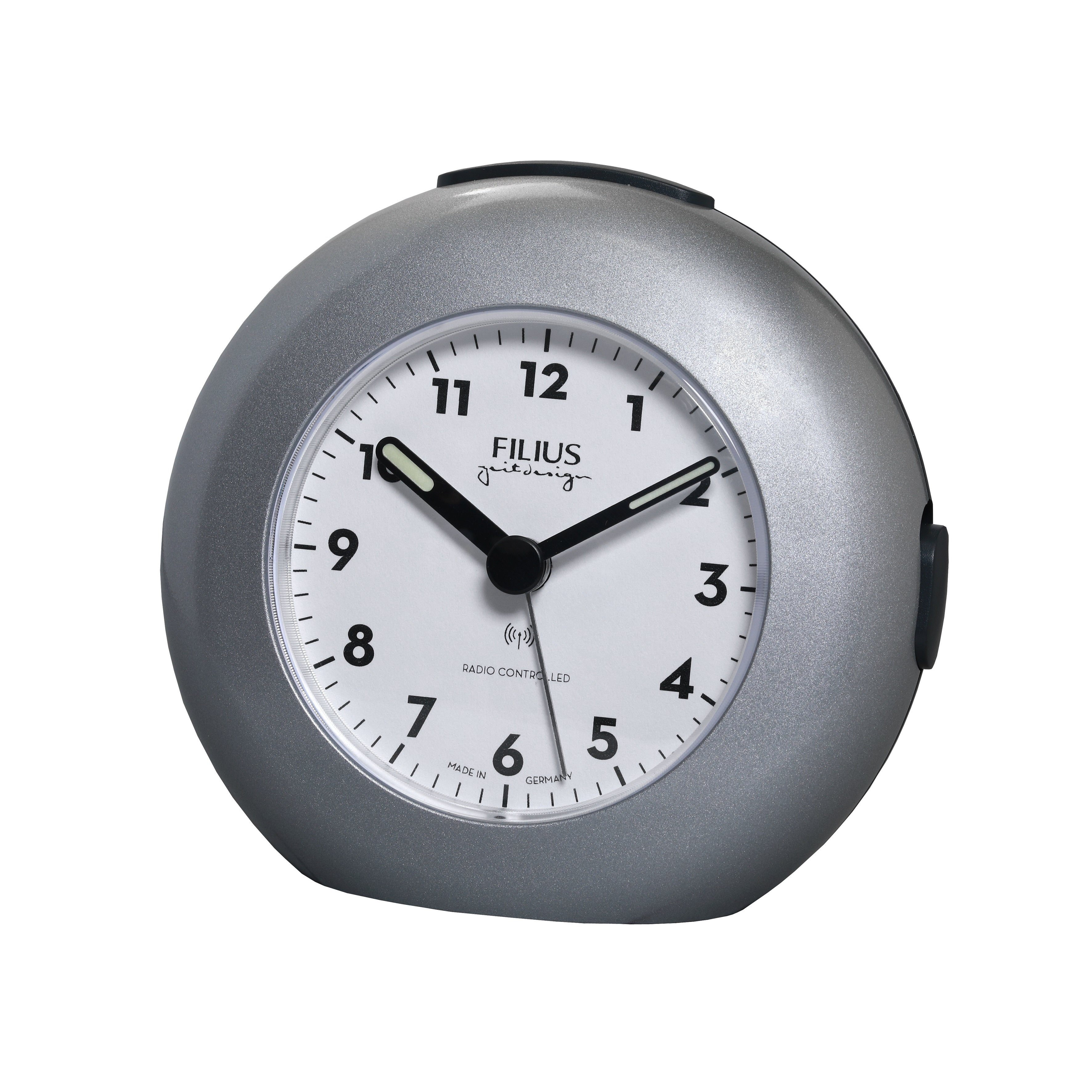 FILIUS zeitdesign Funkwecker analog, 3 Zeiger System, 0541 geräuscharmes Uhrwerk