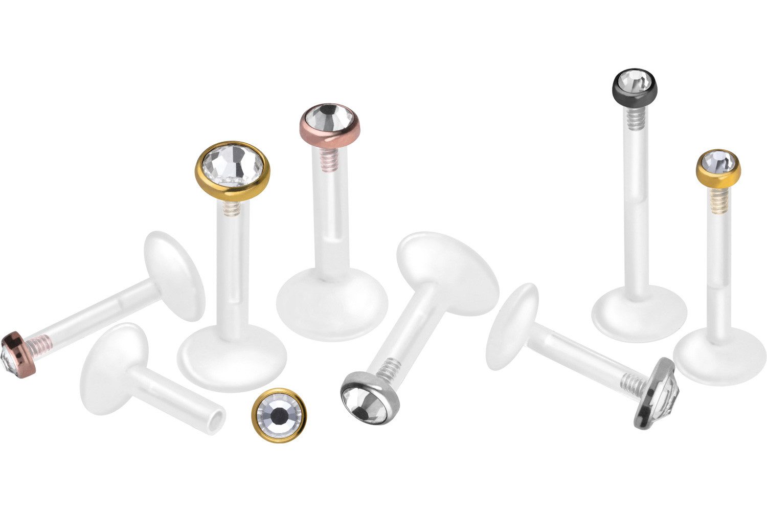 PIERCINGLINE Piercing-Set PTFE Labret mit Innengewinde + Titan-Aufsatz KRIS günstig online kaufen