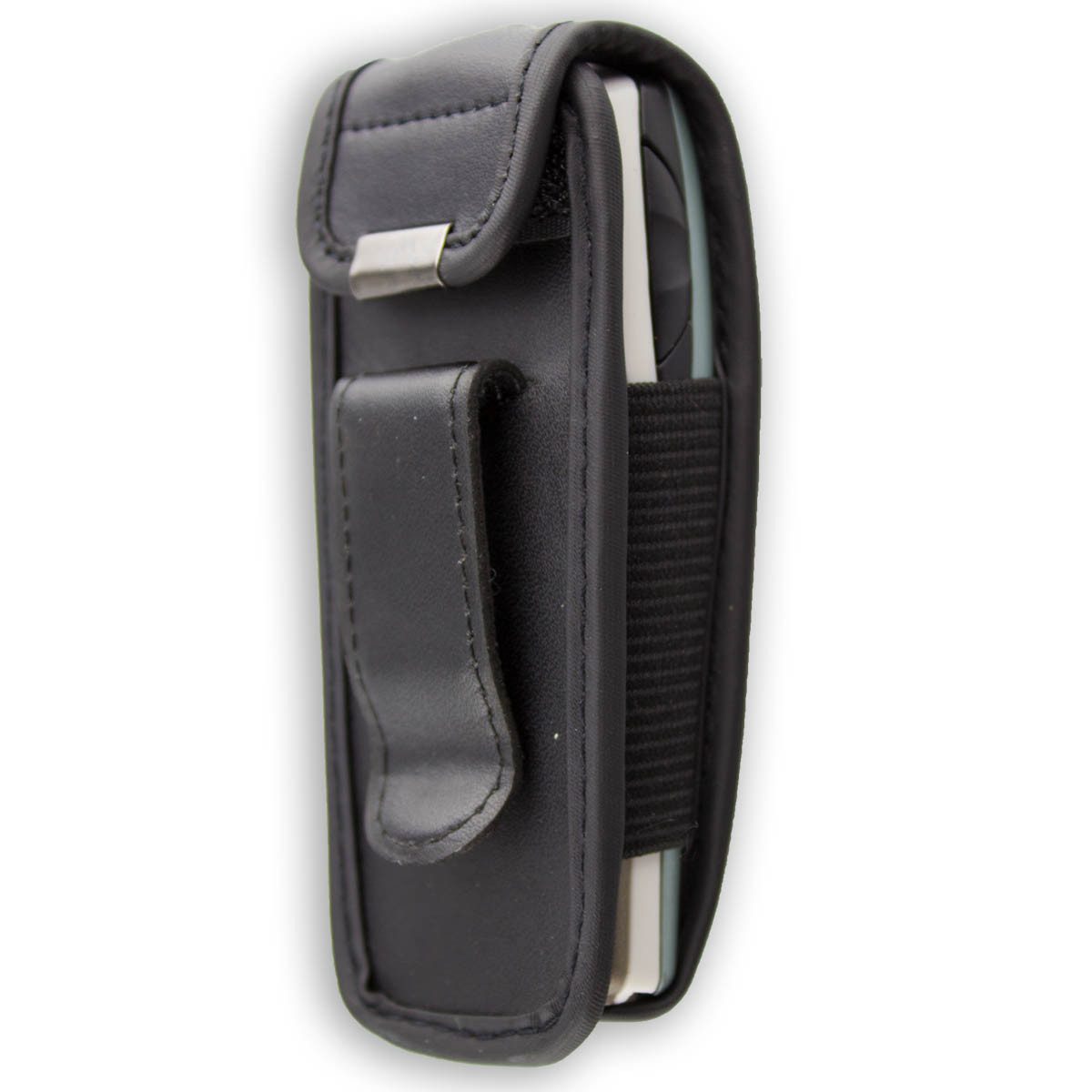 Handytasche Ledertasche für Nokia 6100, mit Gürtelclip schwarz, Echtleder