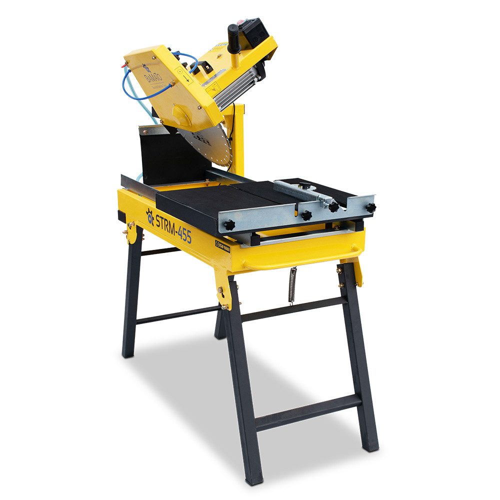 BAMATO Steintrenner STRM-455 Steintrennmaschine 2,2 kW 450mm Diamanttrennscheibe 230V, 45° schwenkbar, 150mm Schnitthöhe, Steinsäge, Kühlung, Fahrwerk – Bild 2 von 5