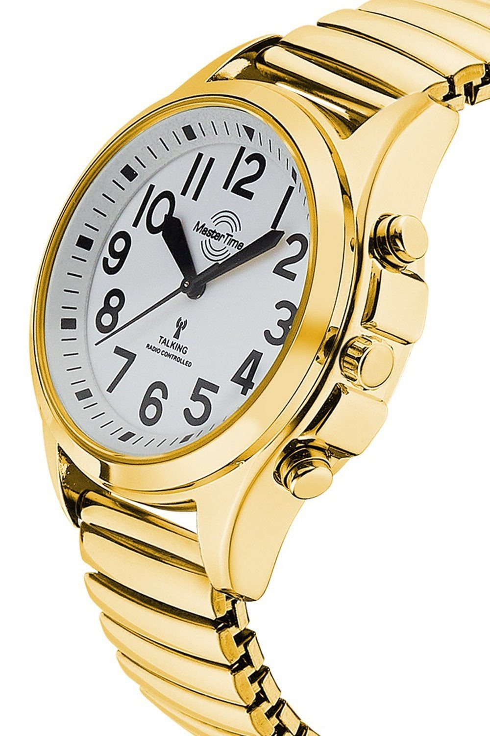 MASTER TIME Funkuhr Sprechende Damen-Goldfarben mit Zugband günstig online kaufen