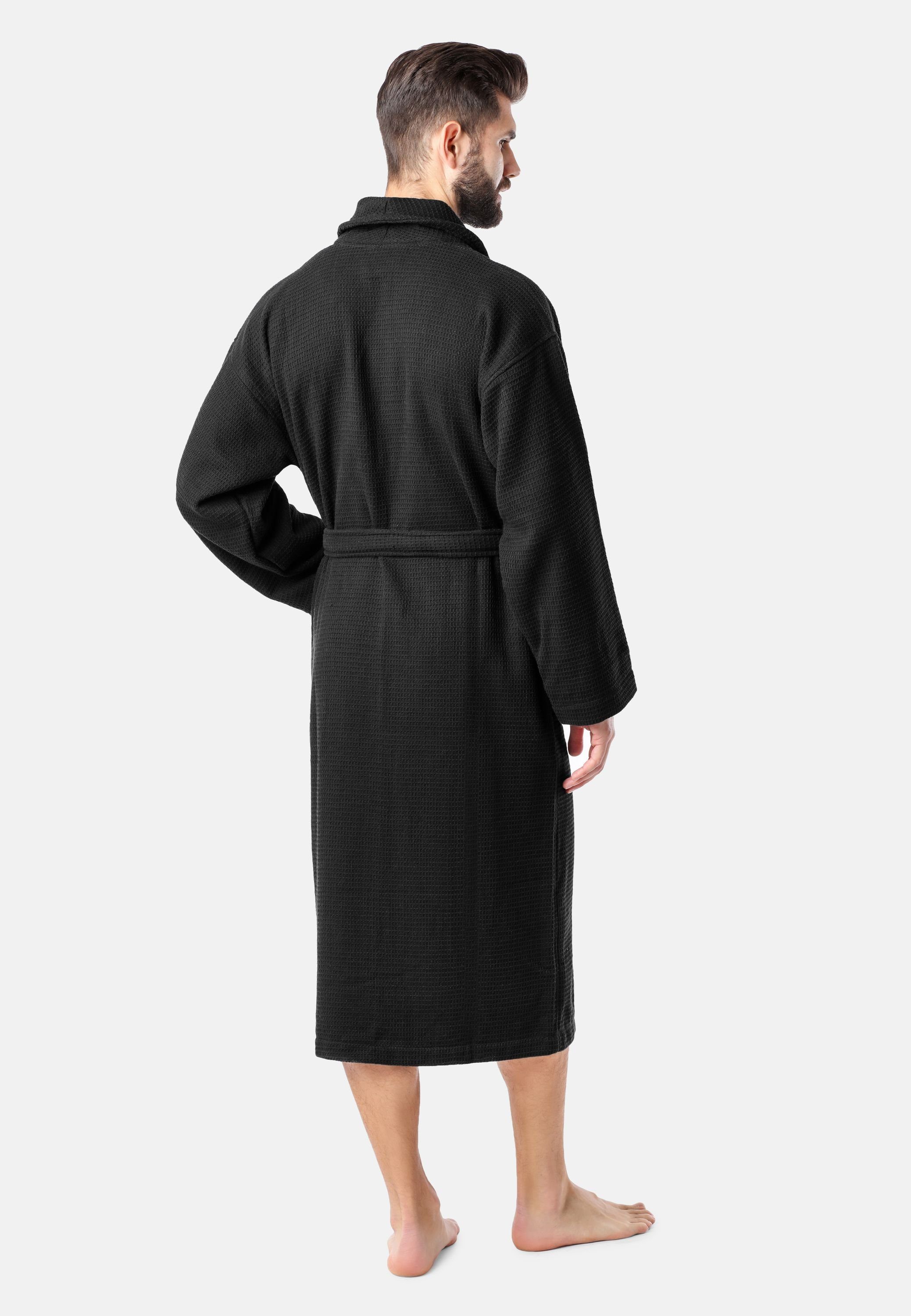 Ladeheid Bademantel Herren Bademantel - Waffelpiqué Frottee - 100% Baumwolle LA40-226, Langform, Baumwolle