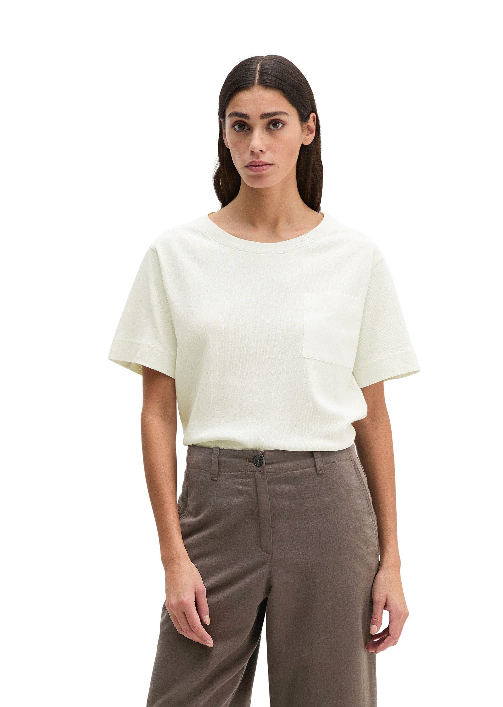 Marc O'Polo T-Shirt mit aufgesetzter Satin-Tasche