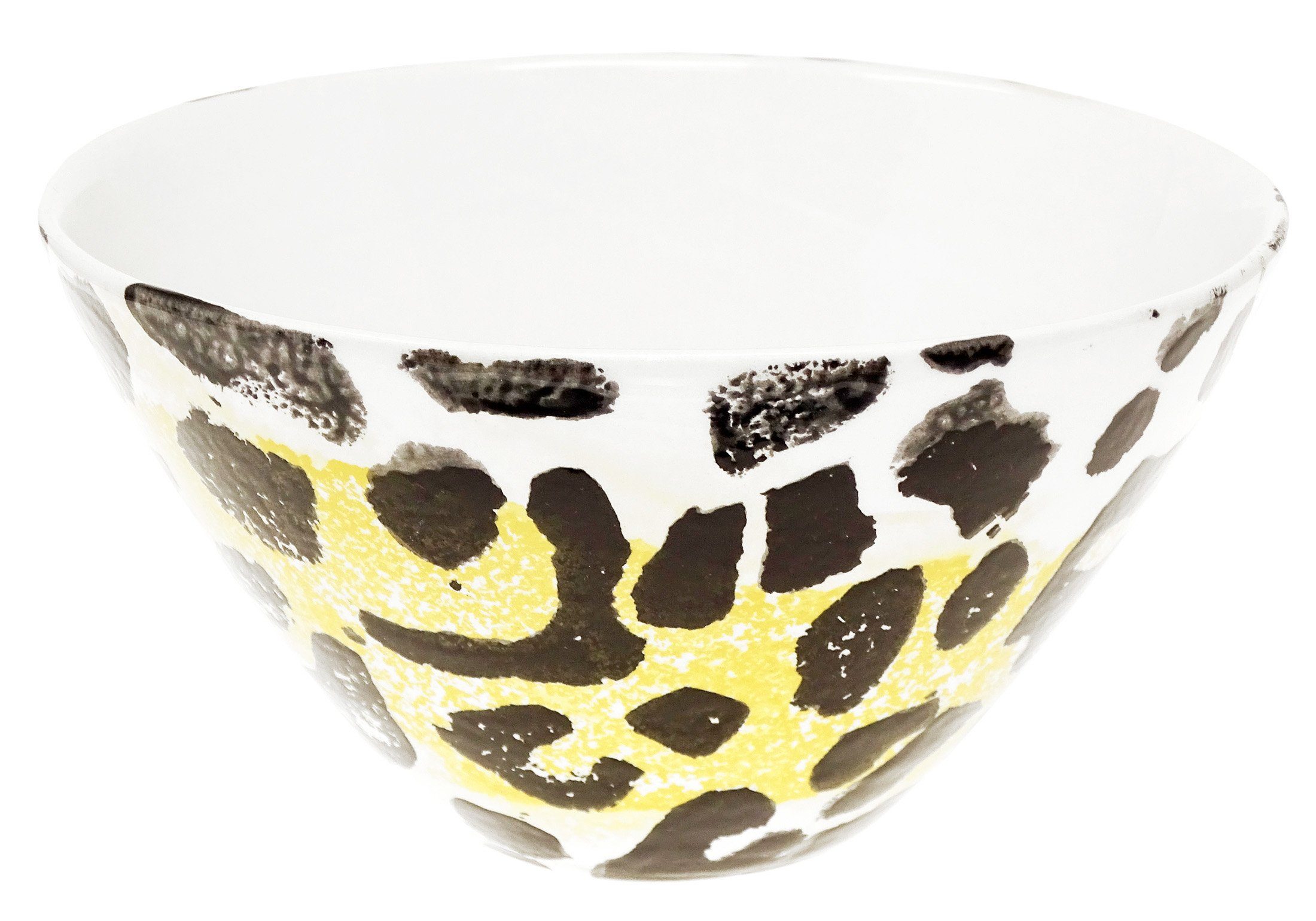 Servierschüssel Müslischale 16 tief, Lashuma Salatschale Keramik, Afrika, Runde Leopard Ø cm