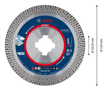 BOSCH Trennscheibe Expert HardCeramic X-LOCK, Ø 115 mm, Diamanttrennscheiben, 115 x 22,23 x 1,4 x 10 mm