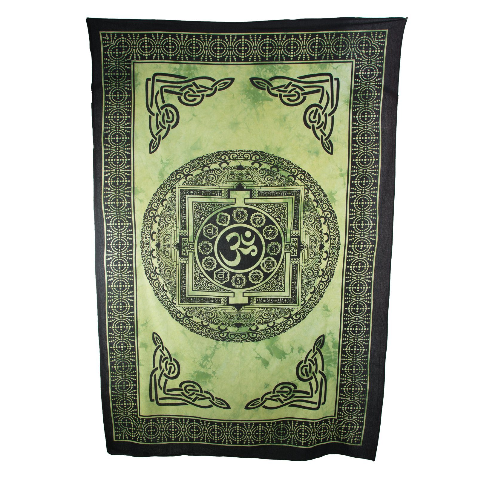 KUNST UND MAGIE Wandteppich Wandbehang OM Mantra Knoten verschiedene Farben ca. 200 x 135 cm